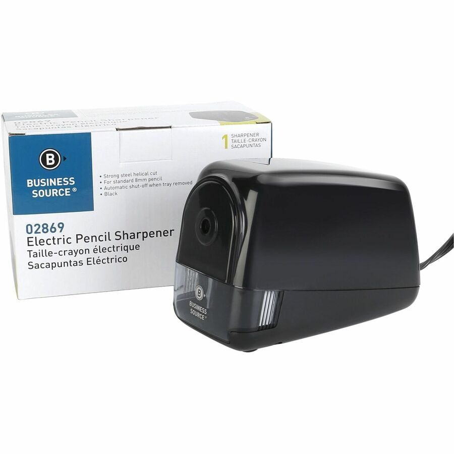 Business Source, BSN02869, Electric Pencil Sharpener, 1 Each, Black