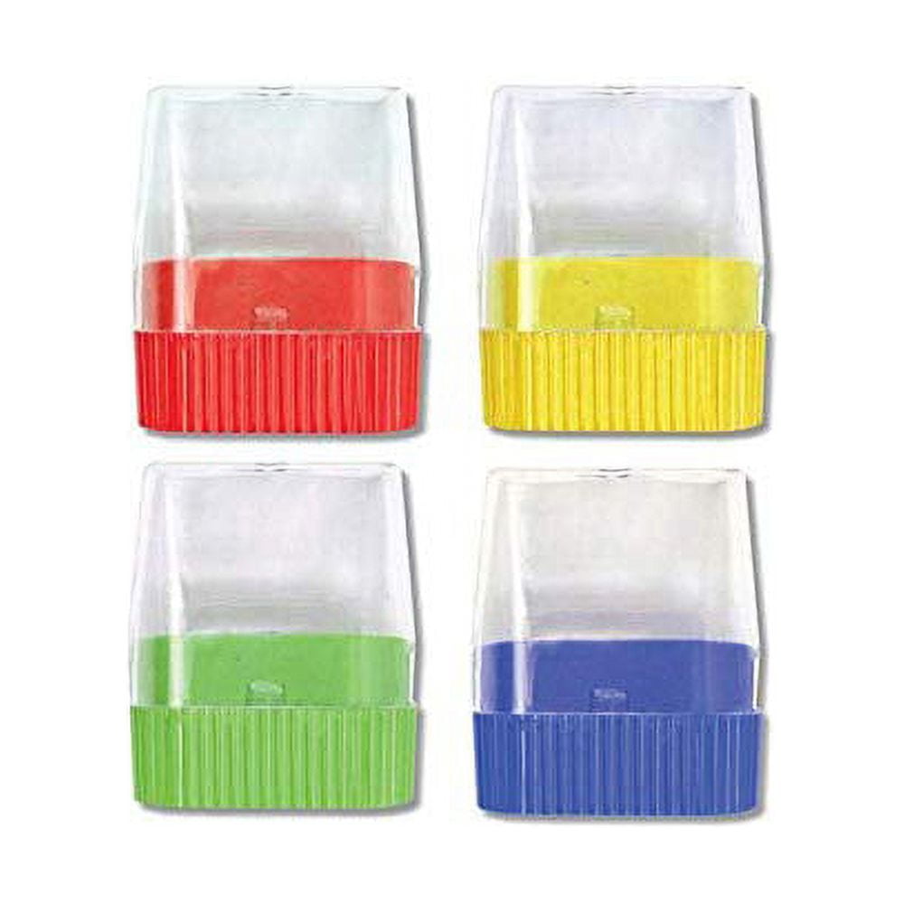 25 Pack of Bulk Wholesale Plastic Manual Handheld Pencil Sharpeners in Red, Blue, Green and Yellow Color Assortment