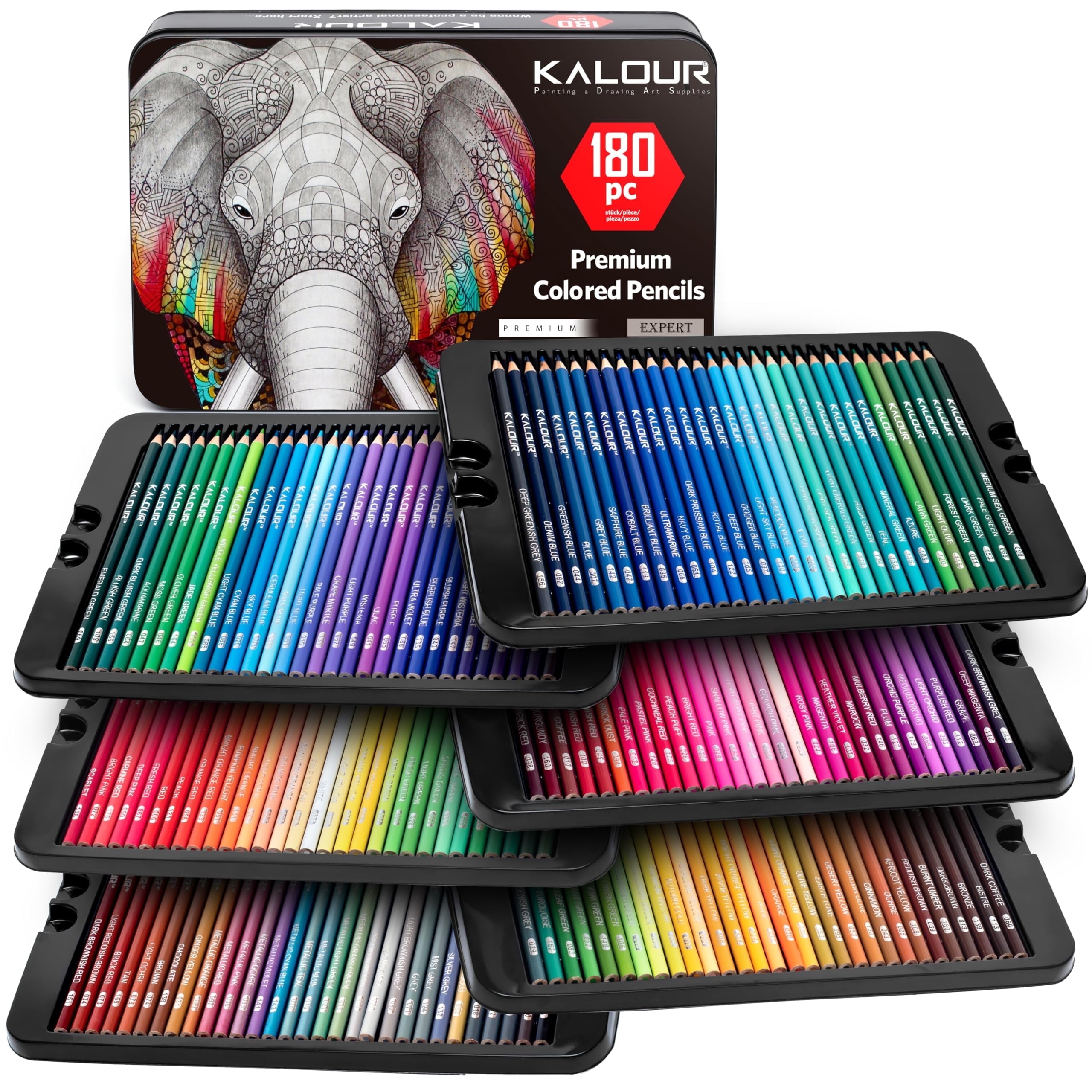 180 Colored Pencils, Rich Pigment Soft Core Coloring Pencils Set , Professional Color Pencils for Artists Kids Adults Coloring Sketching and Drawing