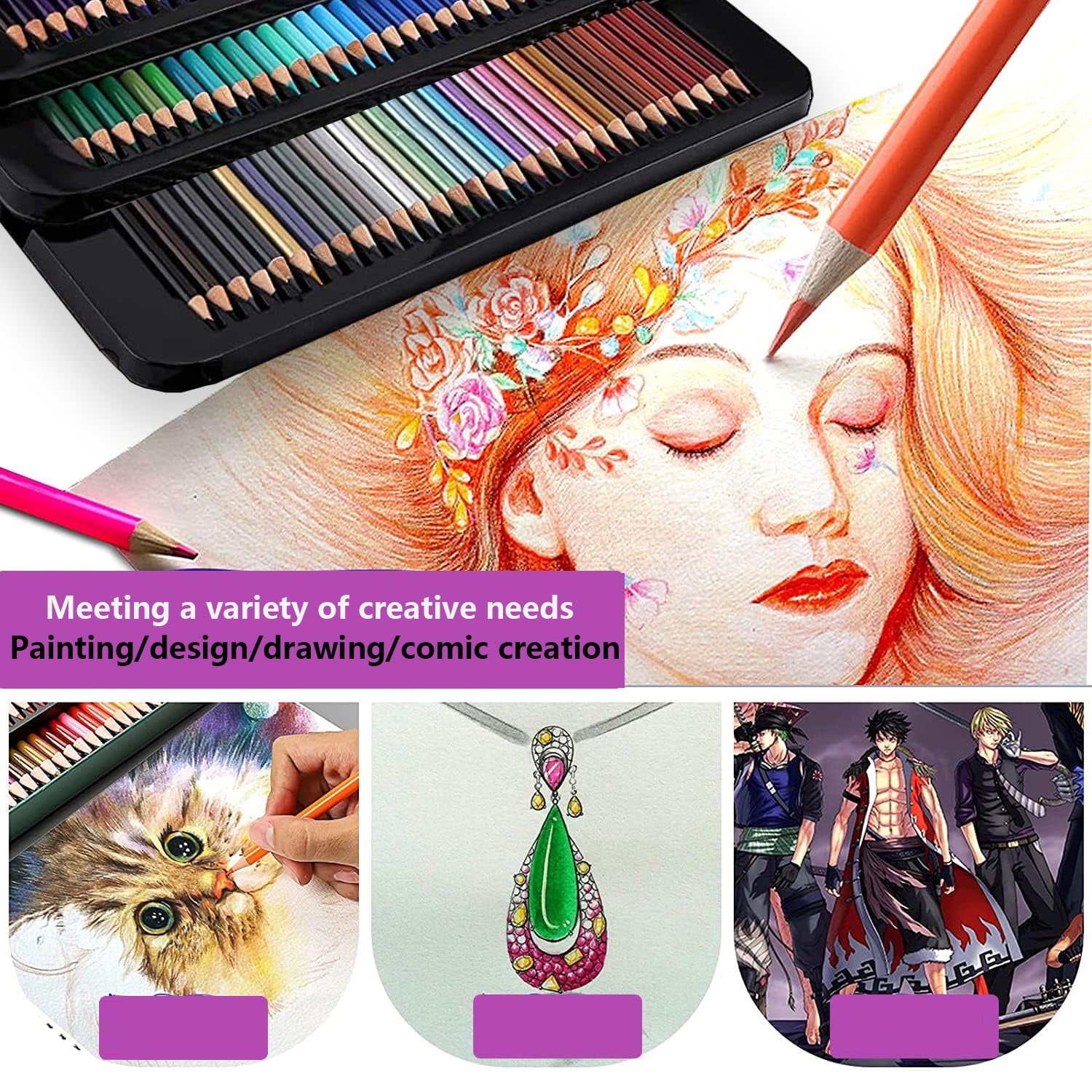 180 Colored Pencils, Rich Pigment Soft Core Coloring Pencils Set , Professional Color Pencils for Artists Kids Adults Coloring Sketching and Drawing