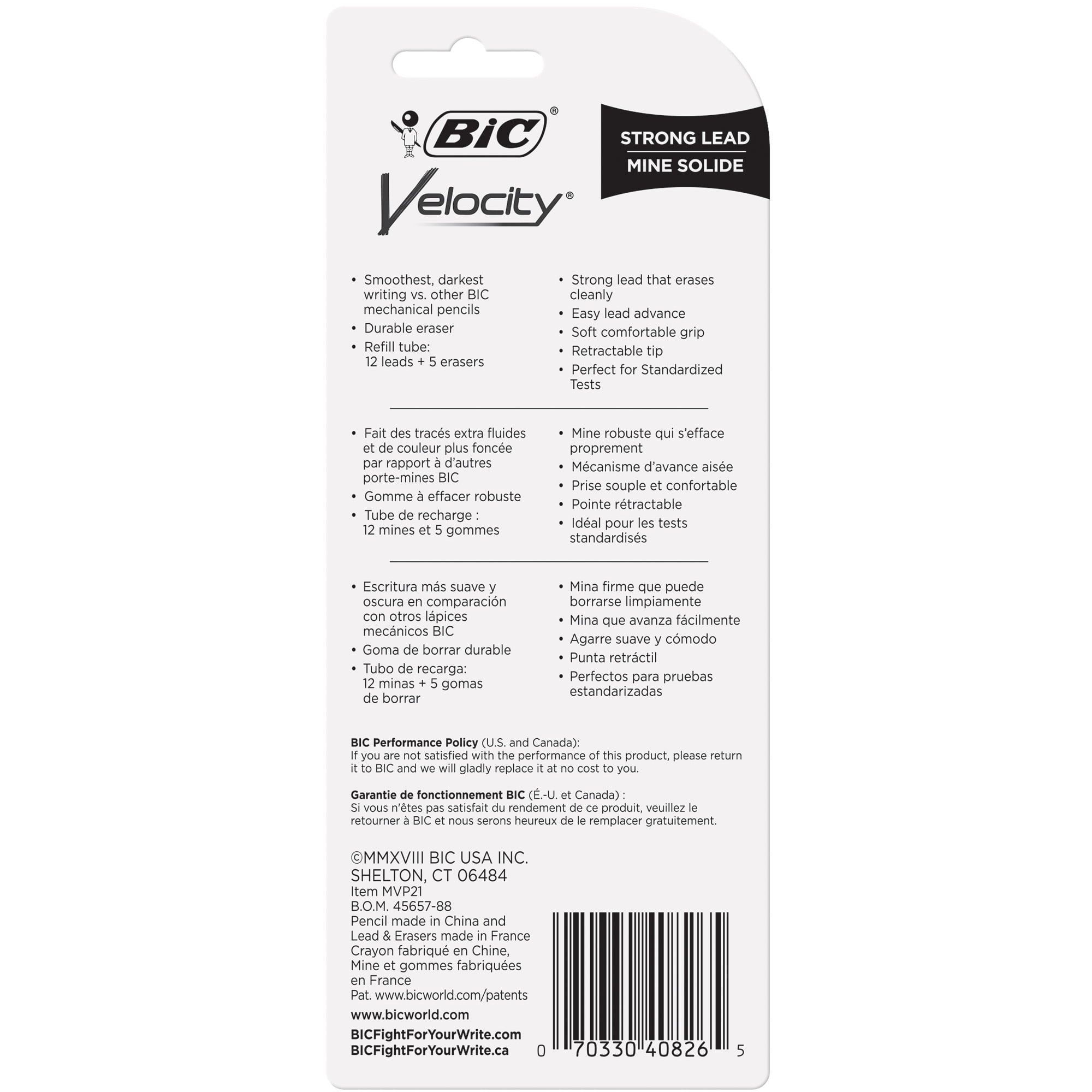 BIC Velocity Original Mechanical Pencil, Thick Point (0.9 mm), 2 Count