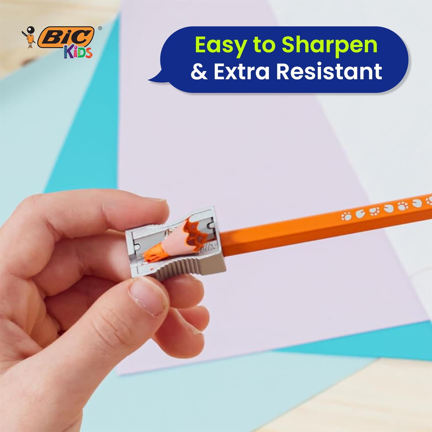 BIC Kids 12 Pack Evolution Coloured Pencils, Vivid, Easy to Sharpen, Extra Durable for School