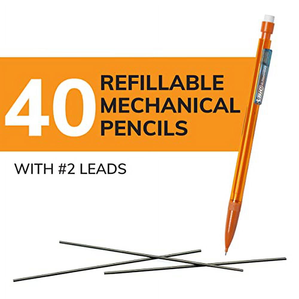 BIC Xtra-Smooth Mechanical Pencils with Erasers, 0.7mm, 40 Count