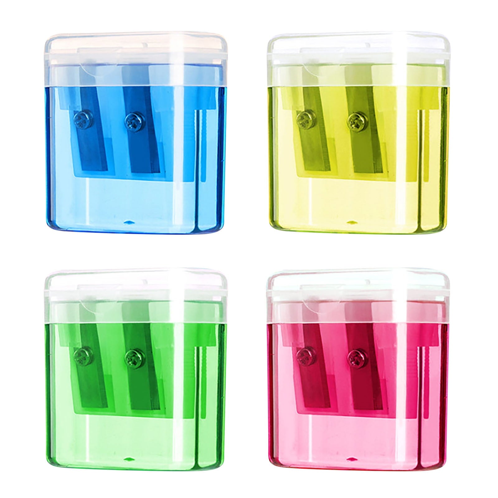 1pcs Pencil Sharpeners with Lid Manual Dual Holes Pencil Sharpener With Cover Color Pencil Sharpener For Teens Portable Oval Manual Pencil Sharpener For Office College Supplies