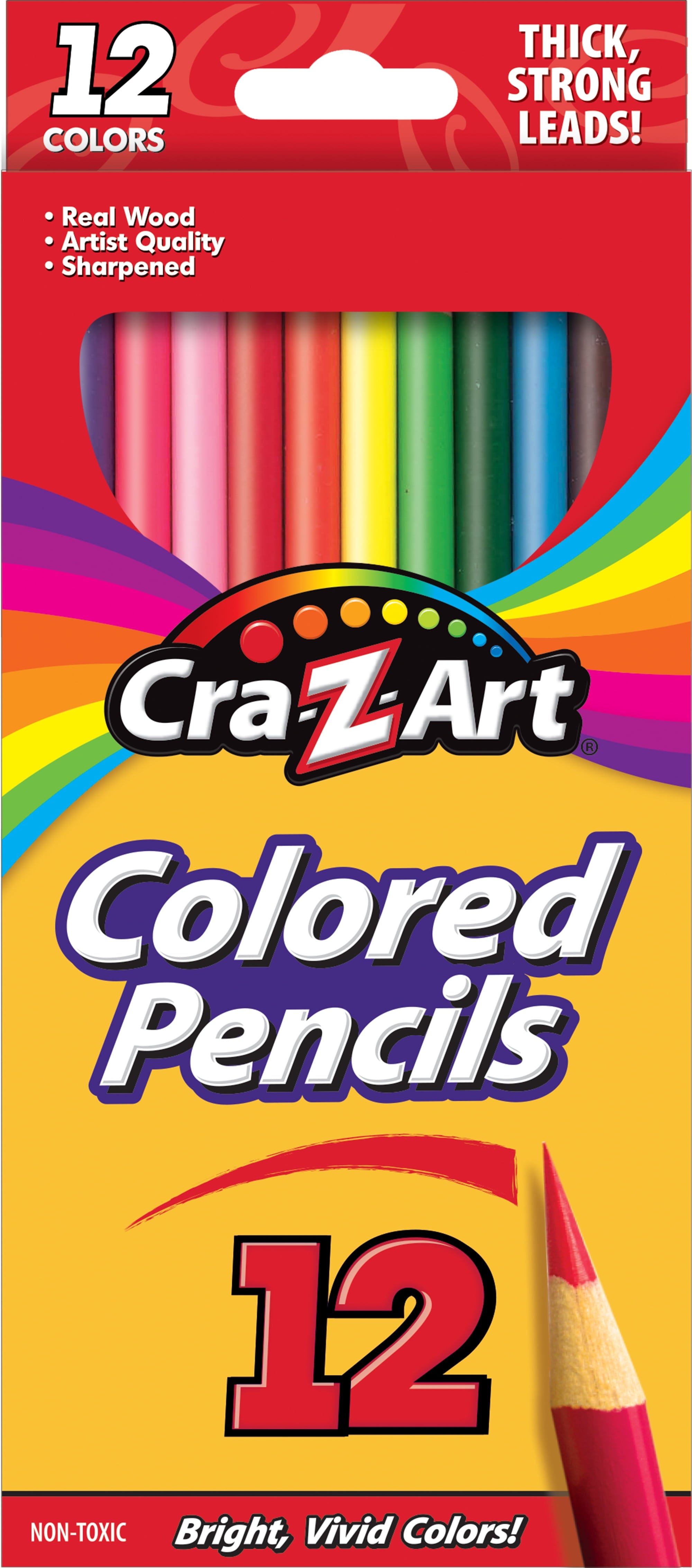 (4 pack) Cra-Z-Art Colored Pencils, 12 Assorted Colors, School Supplies, Classroom Supplies
