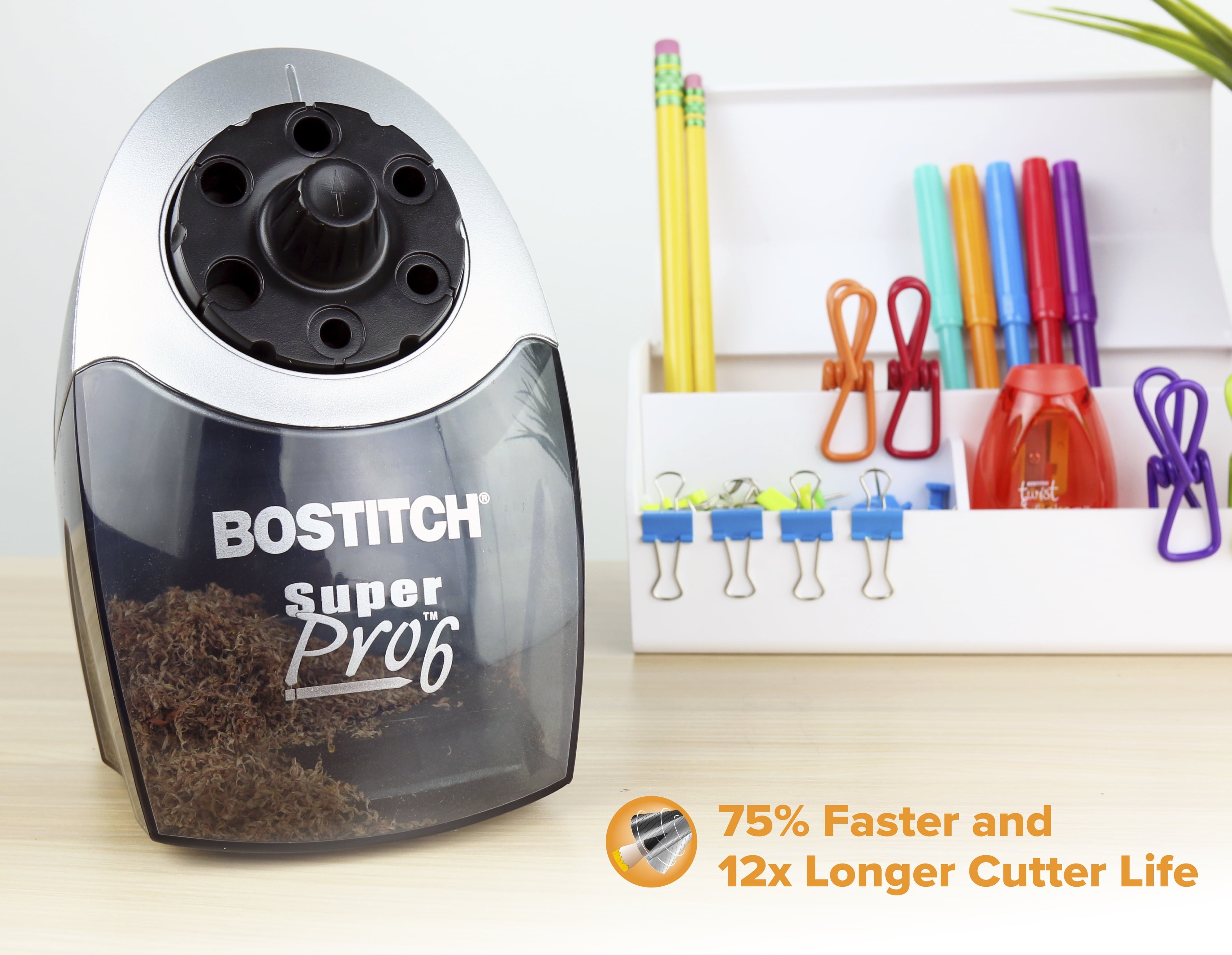 Bostitch Superpro 6 Commercial Electric Pencil Sharpener, Black