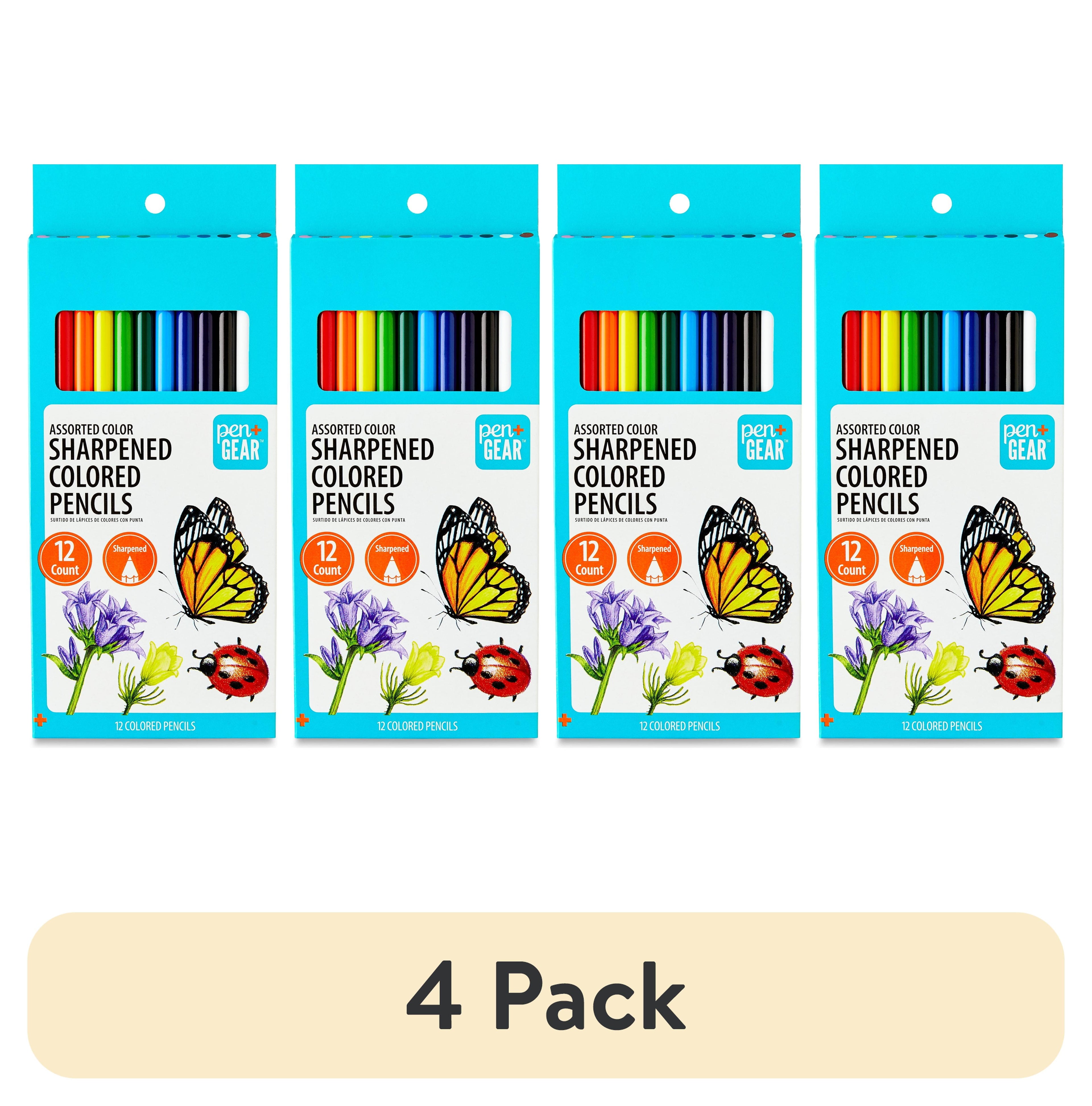 (4 pack) Pen+Gear Sharpened Colored Pencils, Assorted Colors, 12 Count