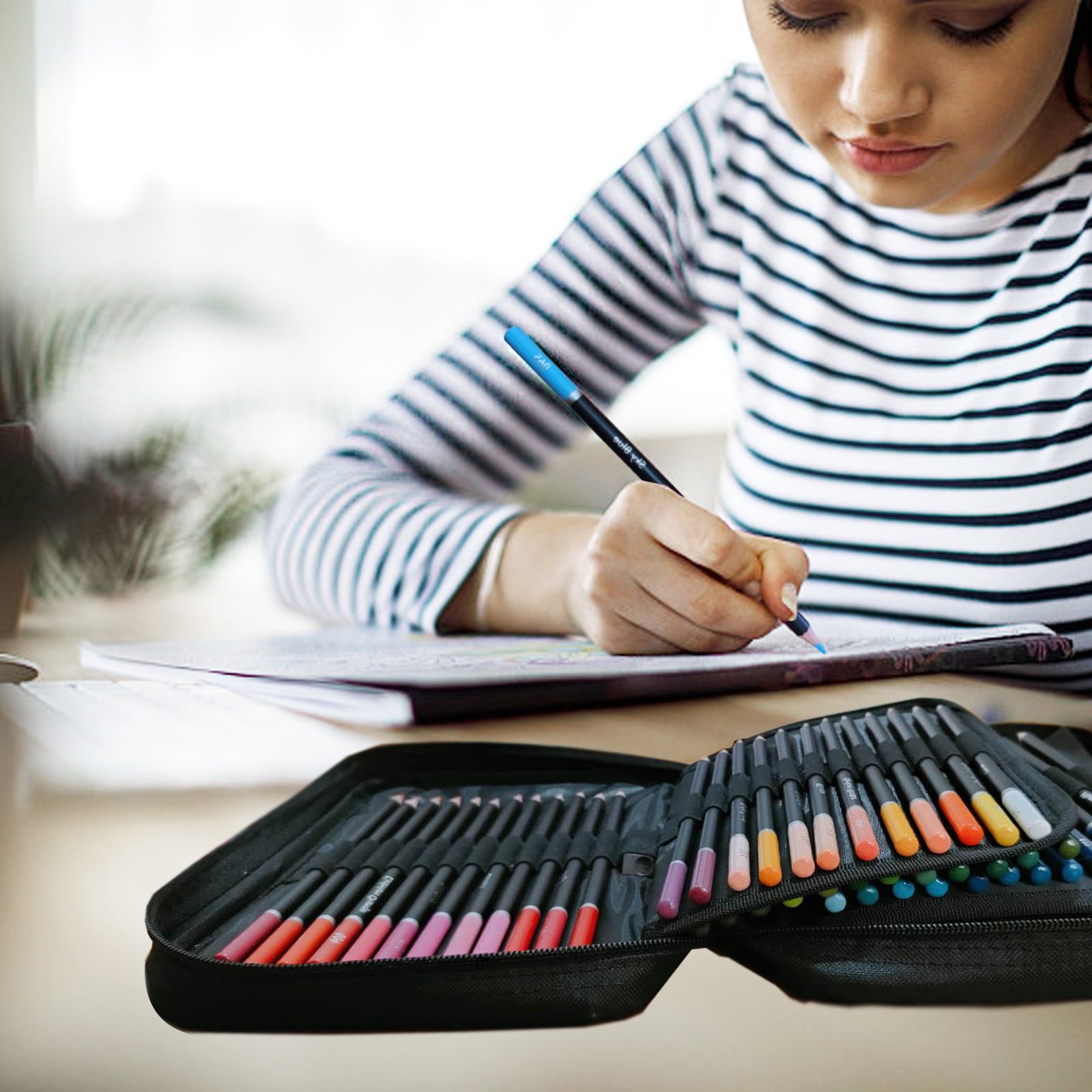 72 Colored Pencils Set,Artist Color Pencil Kit for Adult Coloring Drawing Sketching|Soft Core,Oil Based Coloured Pencil,Coloring Book,Sketchpad,Sharpener,School Supplies