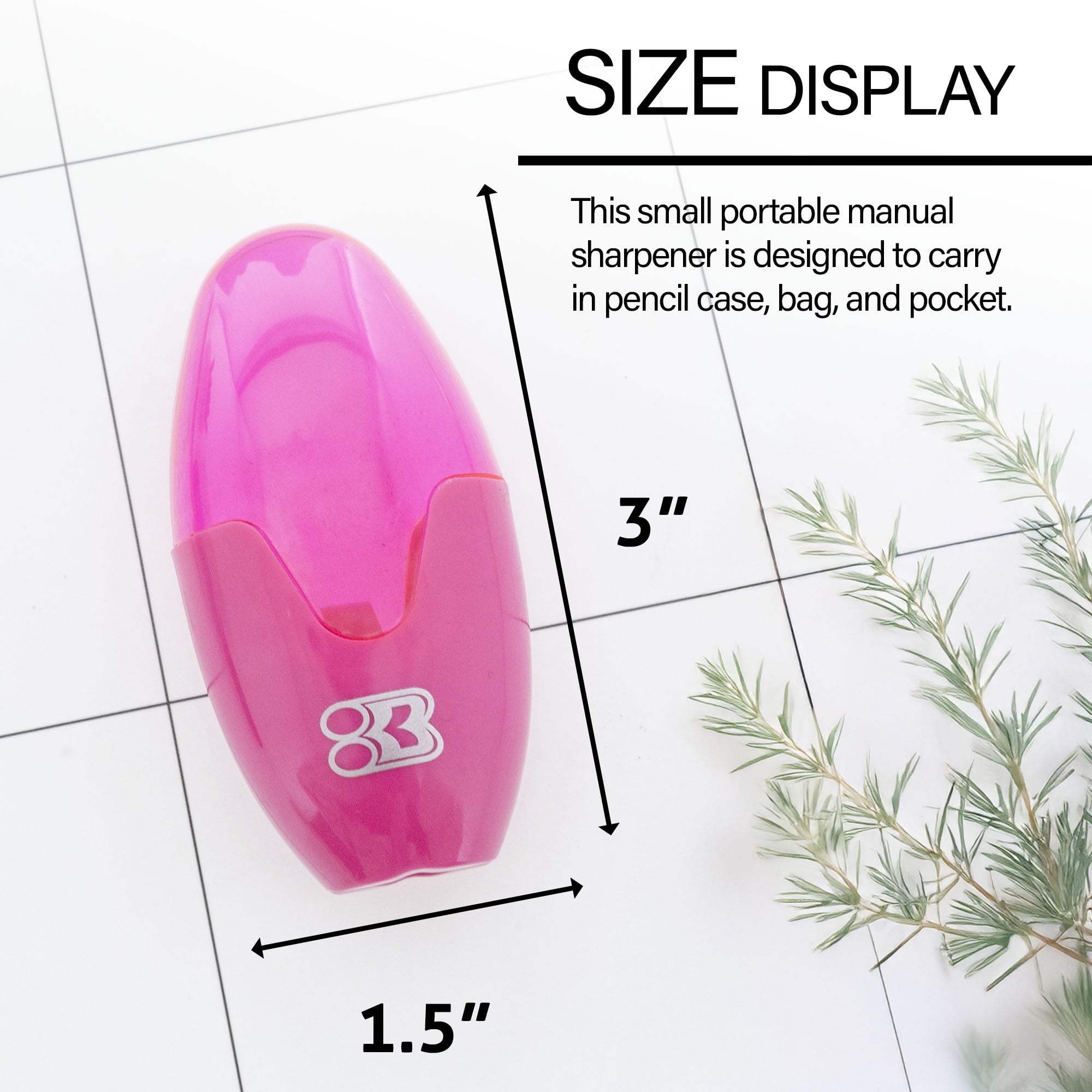 BAZIC Noah Sharpener w/ Receptacle, (3/Pack), 1-Pack