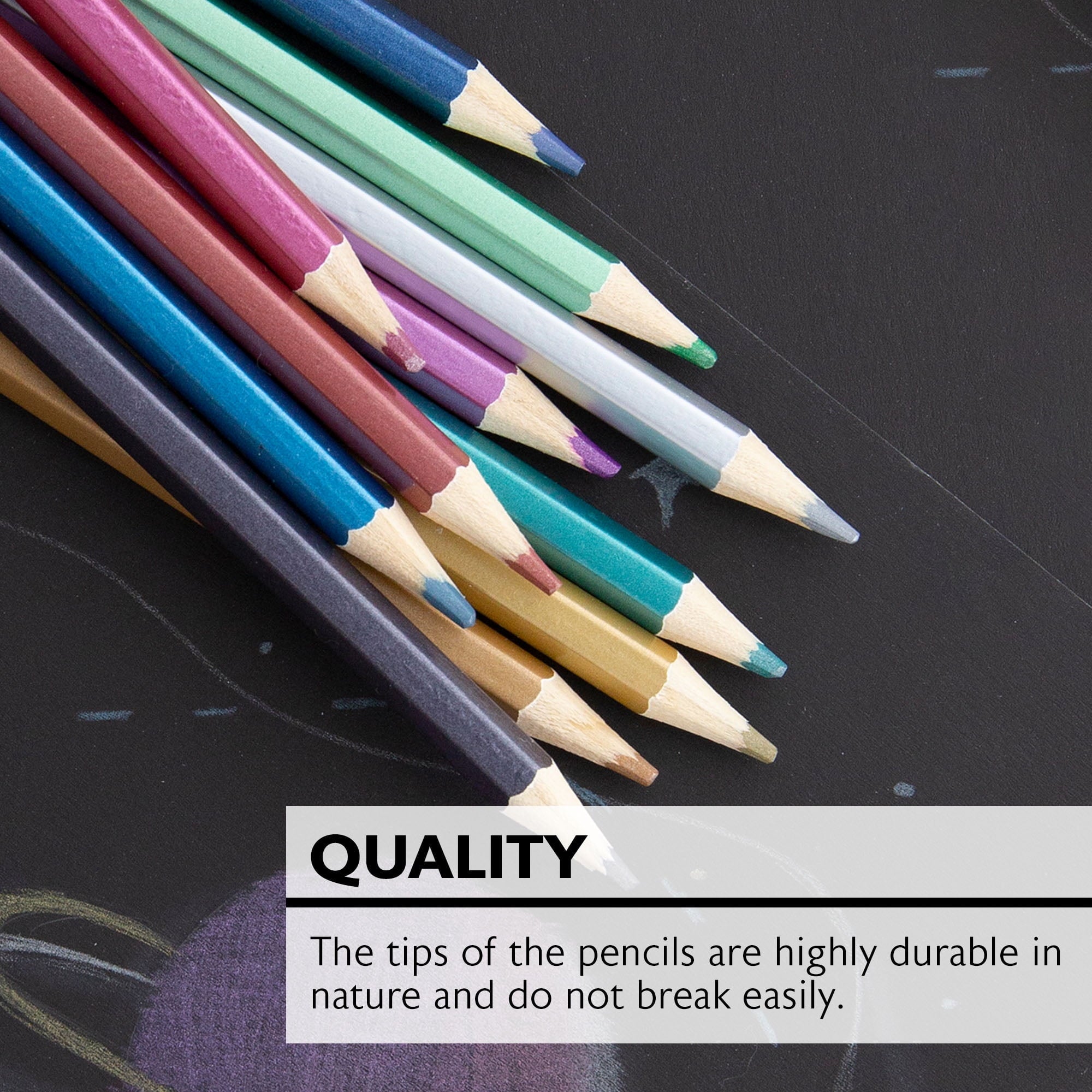BAZIC Metallic Colored Pencils (12 Count)