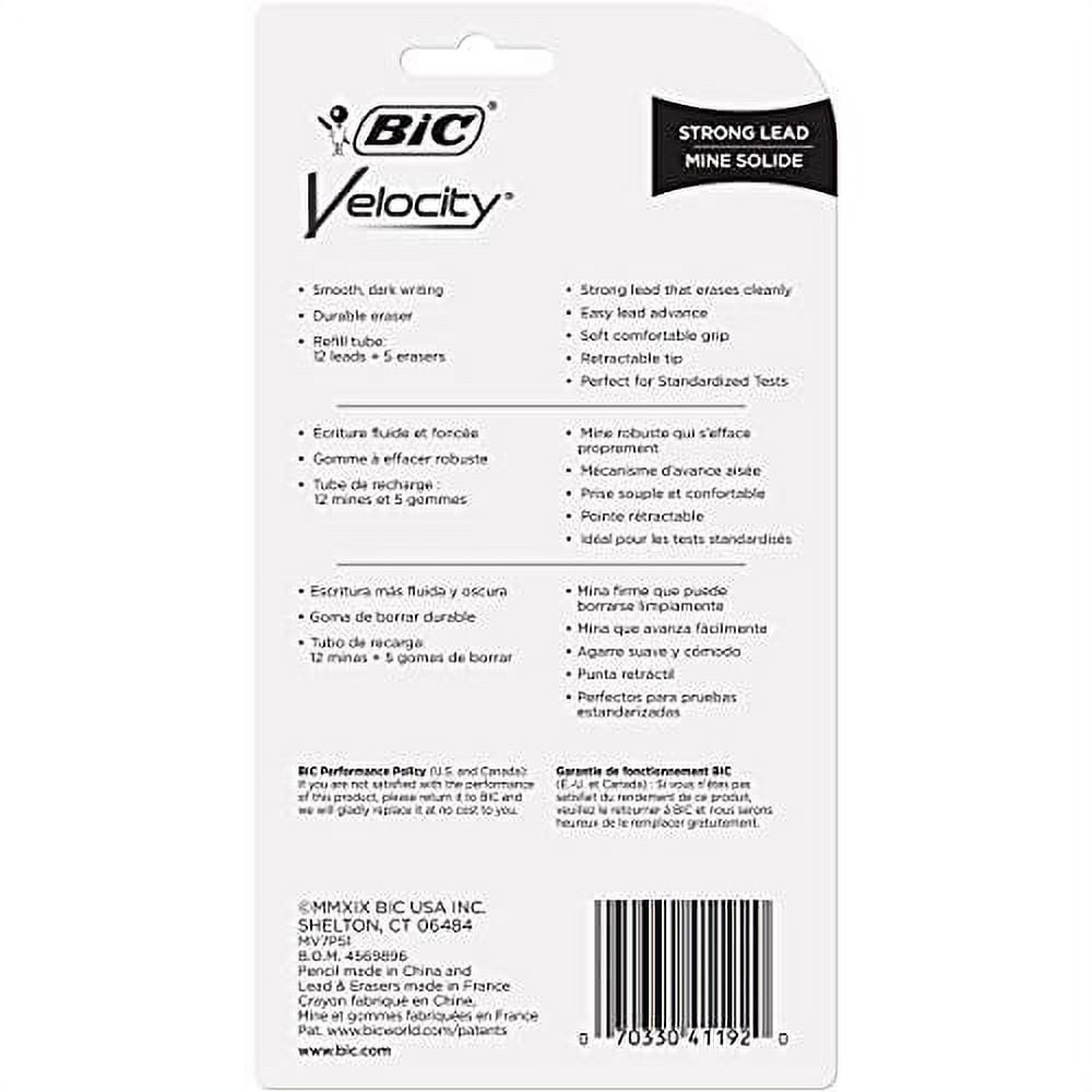 BIC Mechanical Pencil, Refillable, Rubbergrip.7mm, 5/Pack, Assorted (BICMV7P51BK)