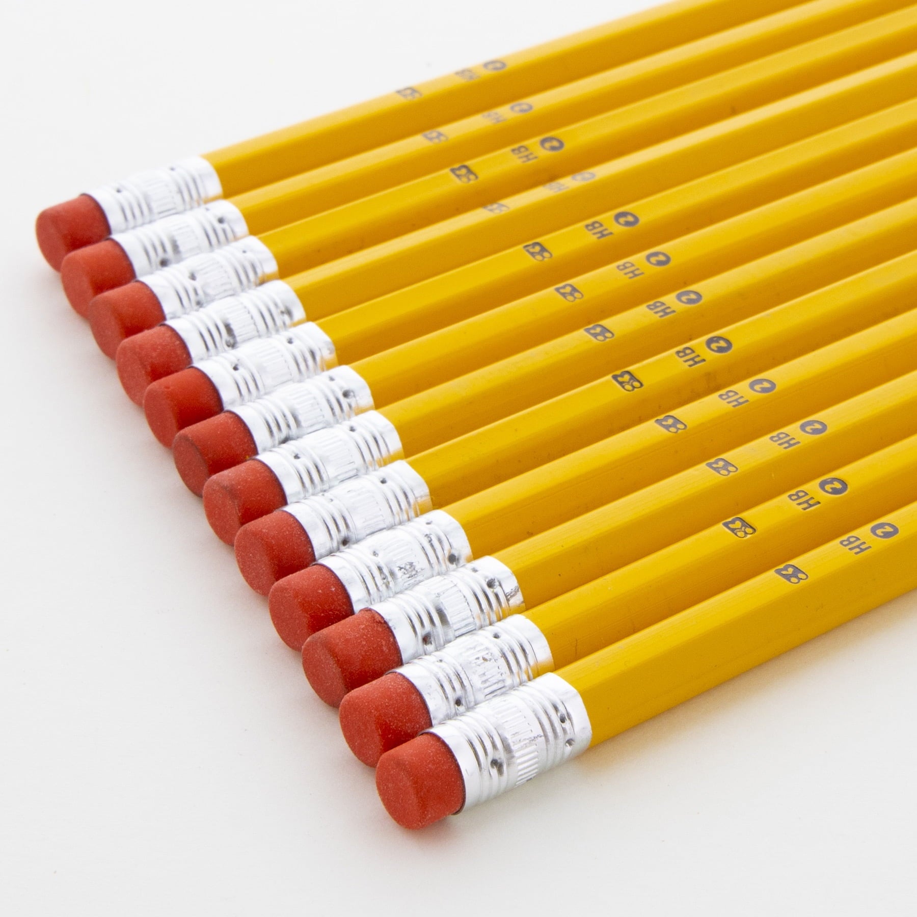 BAZIC Pencil #2 HB Pencils, Latex Free Eraser, Wood Free Yellow Unsharpened (12/Pack), 1-Pack