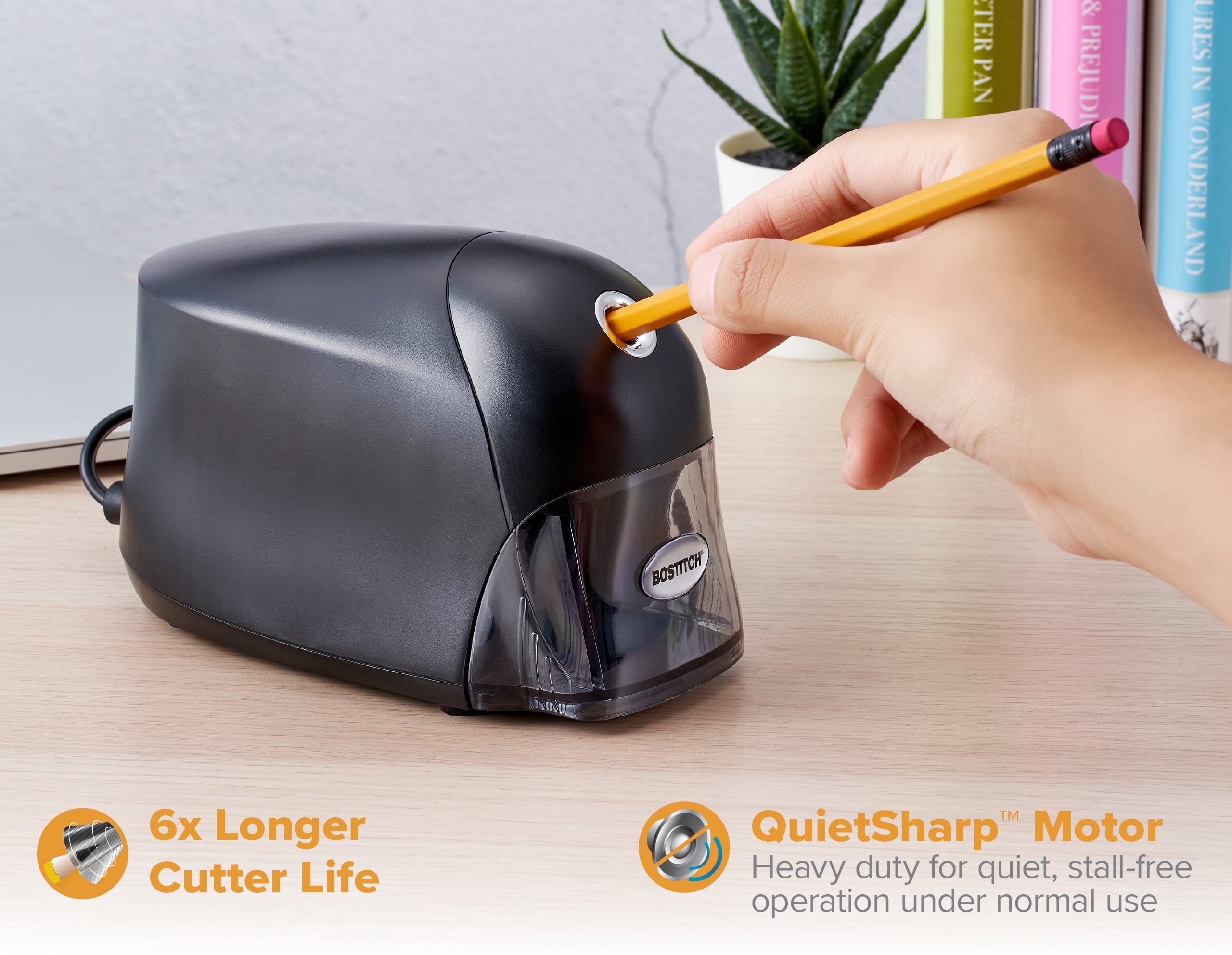 Bostitch QuietSharp Executive™ Electrical Plug-in Pencil Sharpener Includes Easy Clean Tray and Cord