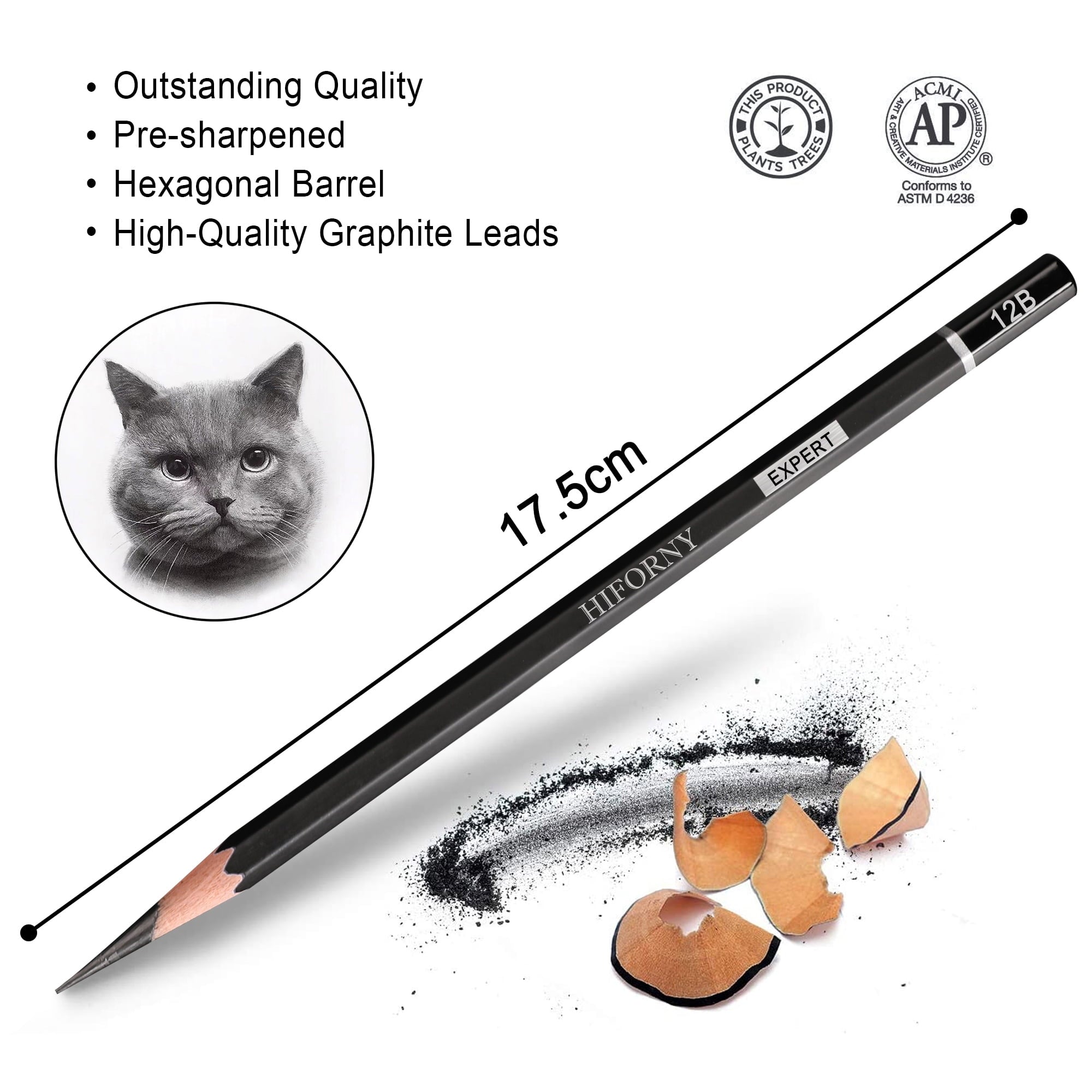 24 Pcs Sketch Pencils for Drawing,Graphite Pencils(14B - 5H),Drawing Pencils,Art Pencils,Graphite Pencils for Drawing,Drafting Pencils,Art Pencils with 19 Grades - Ideal for Beginners & Artists