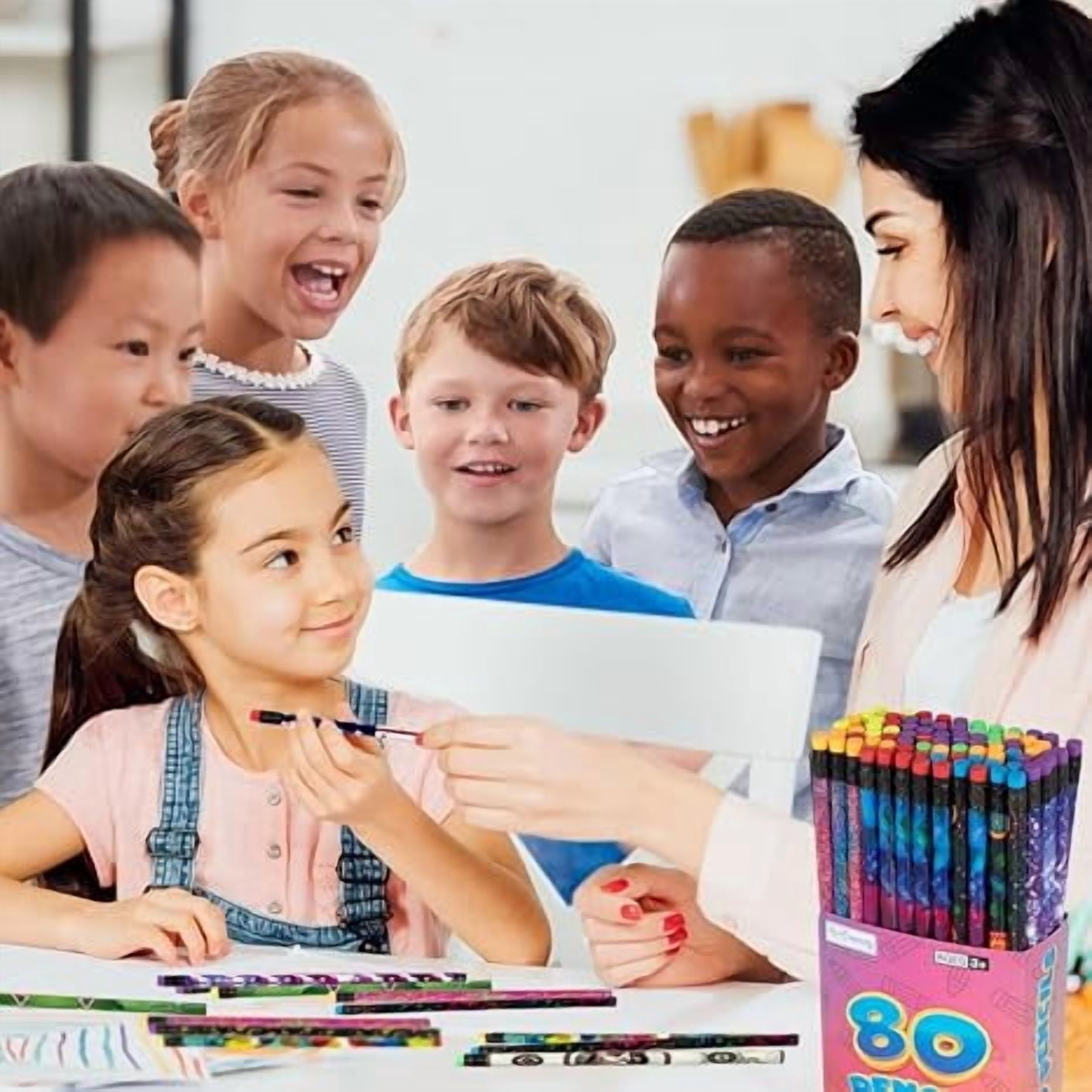 ArtCreativity Number 2 Pencils Set, 24 Pack – Fun Design Wooden Pencils for Kids, Party Favors, and Classroom Supplies