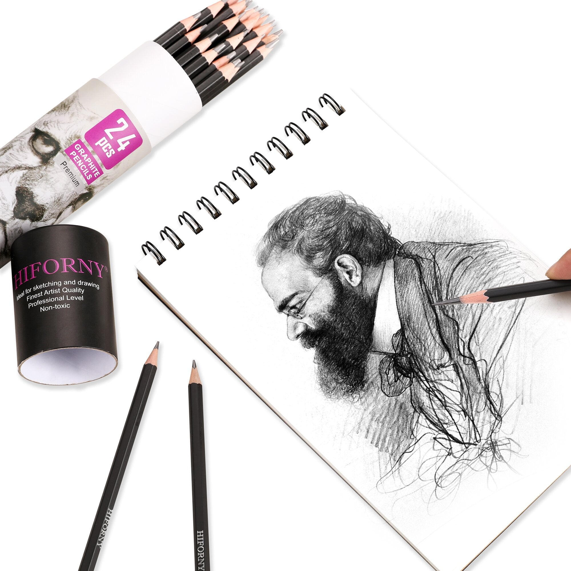 24 Pcs Sketch Pencils for Drawing,Graphite Pencils(14B - 5H),Drawing Pencils,Art Pencils,Graphite Pencils for Drawing,Drafting Pencils,Art Pencils with 19 Grades - Ideal for Beginners & Artists