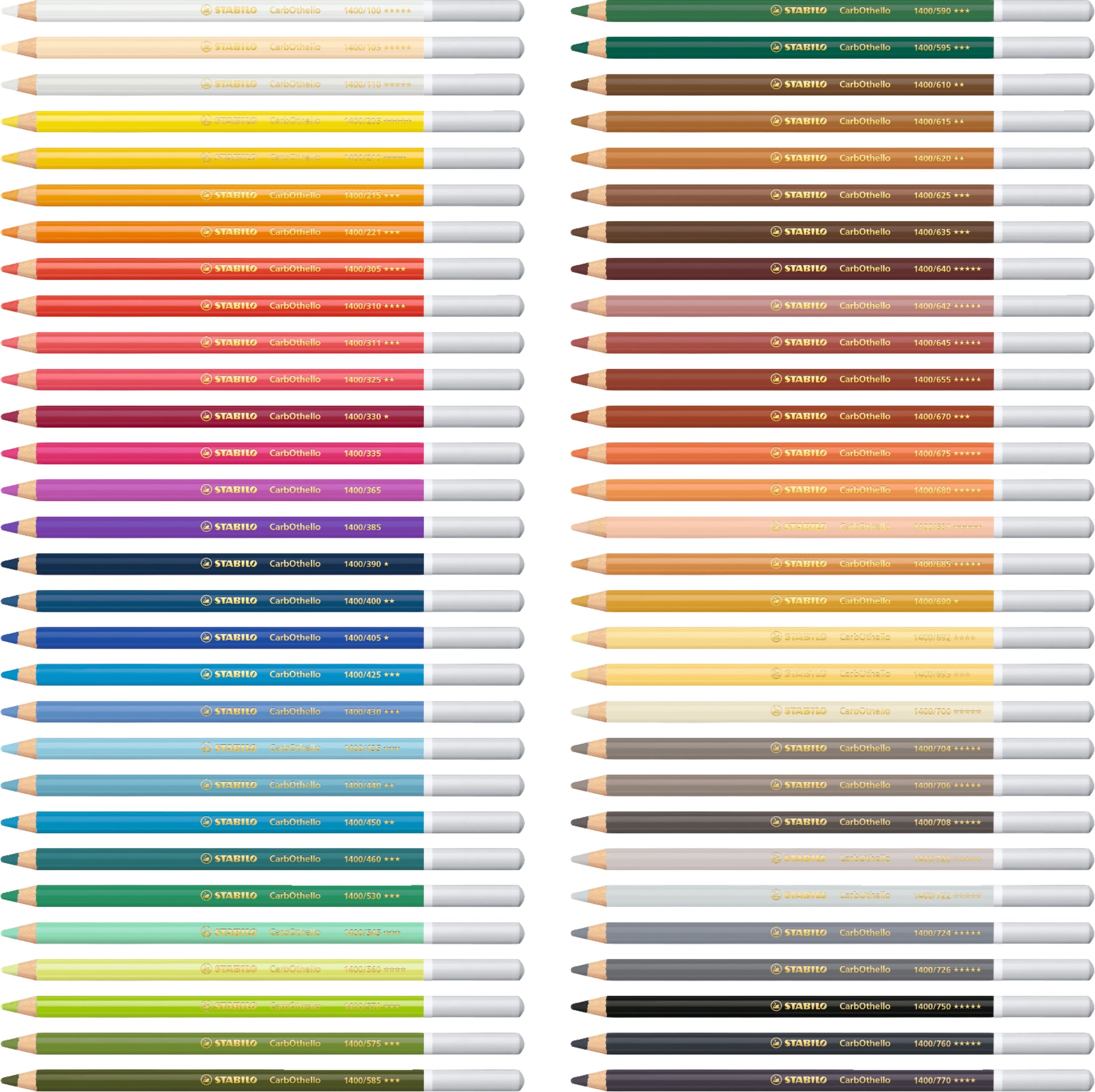 STABILO CarbOthello Pastel Pencil Set, 60-Color, in Wood Box