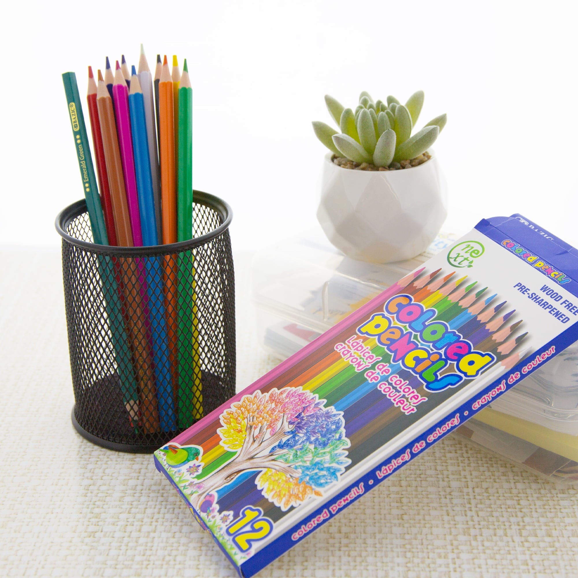 BAZIC 12 Colored Pencils, Set for Art Drawing Sketching, 1-Pack
