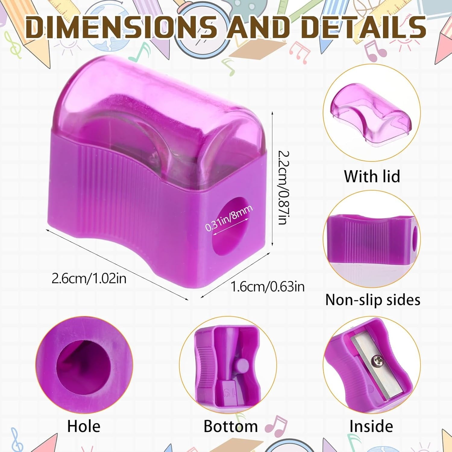 480 Pcs Pencil Sharpener Handheld Bulk Mini Pencil Sharpener with Covers Colorful Round Manual for Back to School Donation Supplies Party Favors, 6 Colors