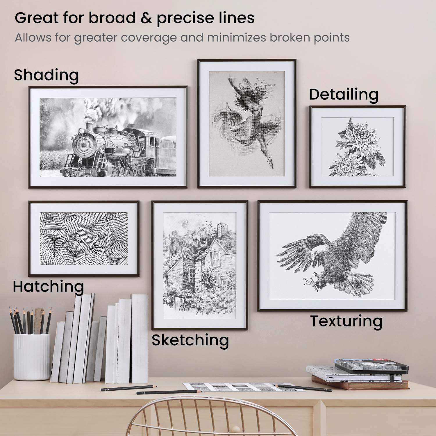 Arteza Professional Graphite Drawing Pencils - 12 Pack