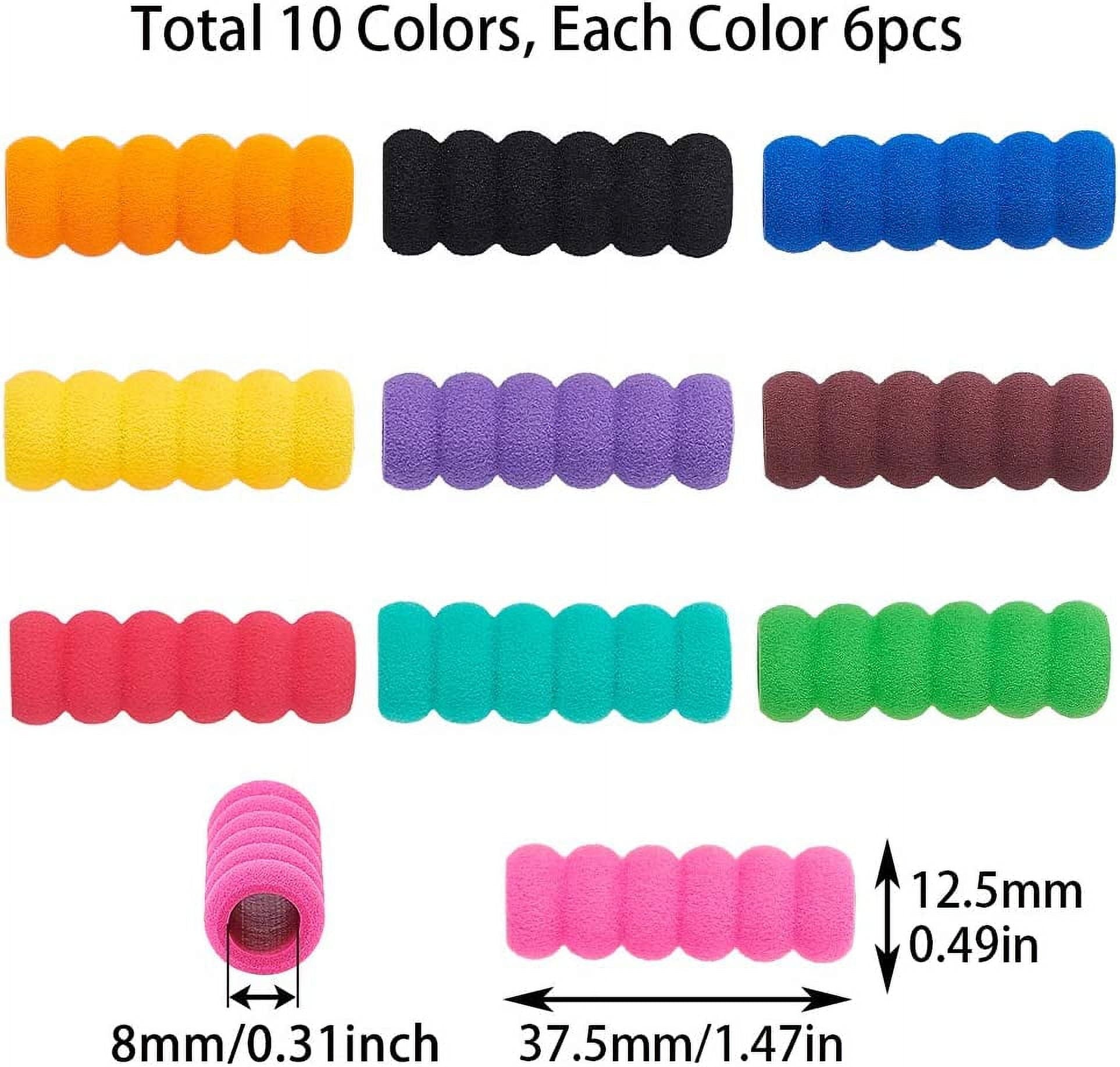 60PCS Foam Pencil Holder Grips Black Pen Grippers Pencil Cushion Pen Holder Sponge Grips Painting Drawing for Adults Arthritis Writing Relieving Fingers Fatigue