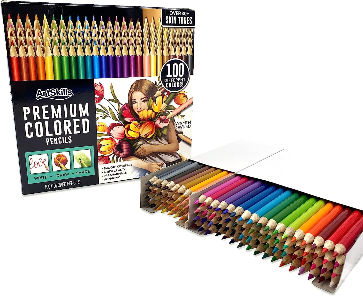 ArtSkills Premium Artists Colored Pencils Set, 100 Count
