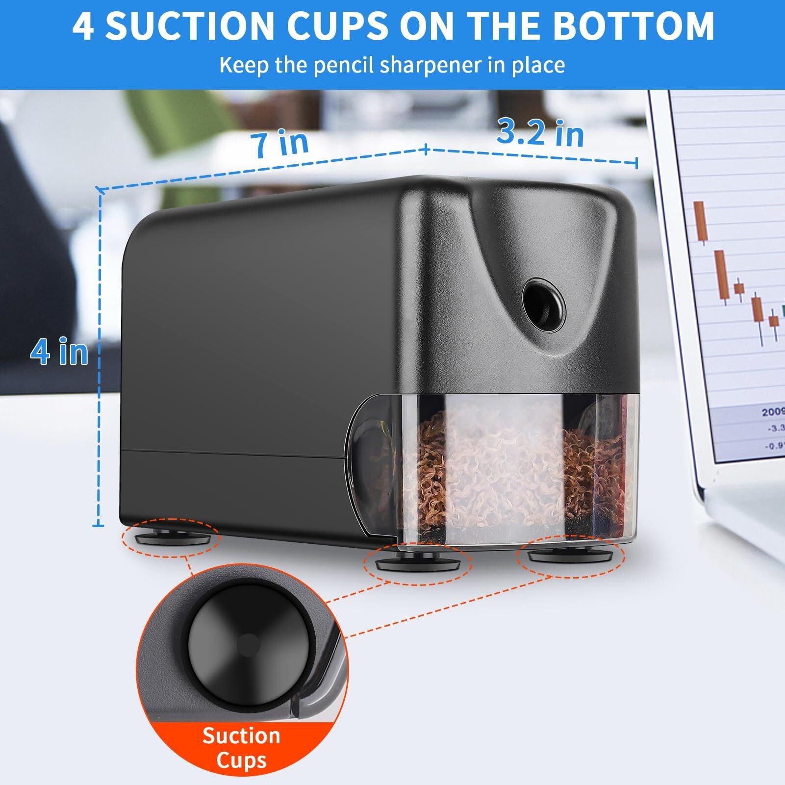 AFMAT Heavy Duty Electric Pencil Sharpener, Classroom Pencil Sharpeners for 6-11mm No.2/Colored Pencils, Pencil Sharpener for Large Pencils, Auto Stop,Sharp Point, Save Pencils,Teachers Must Have,New