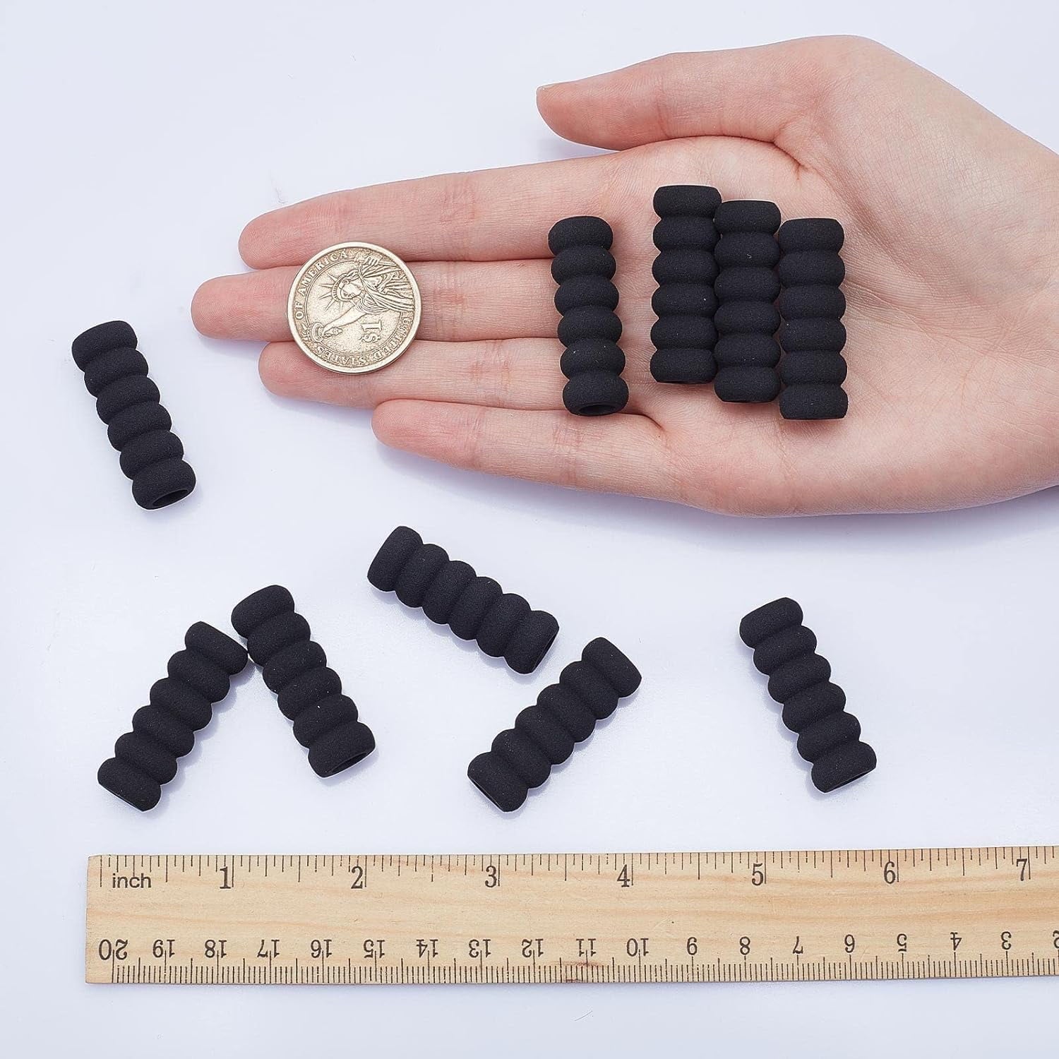 60PCS Foam Pencil Holder Grips Black Pen Grippers Pencil Cushion Pen Holder Sponge Grips Painting Drawing for Adults Arthritis Writing Relieving Fingers Fatigue