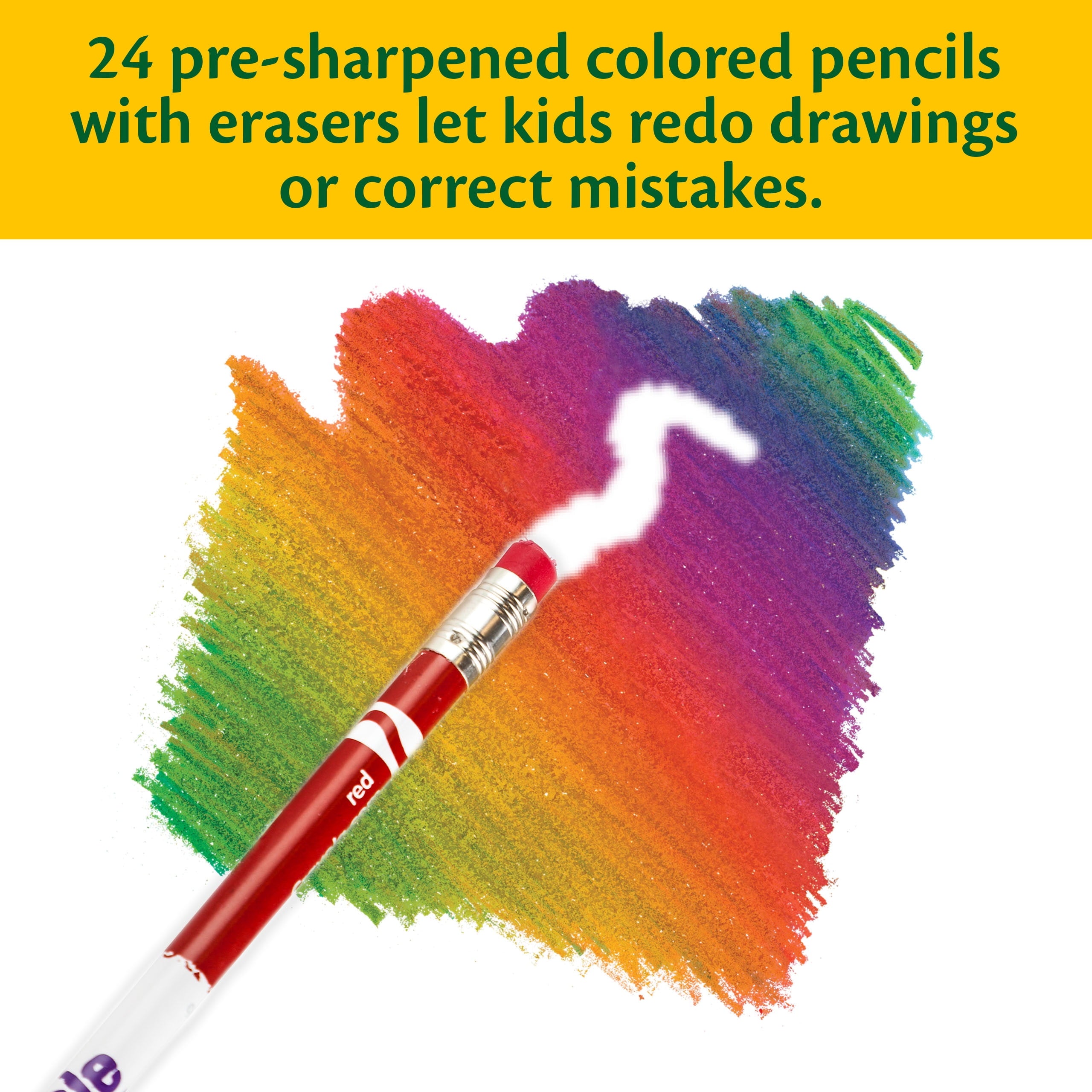 (3 pack) Crayola Erasable Colored Pencils, 24 Ct, School Supplies for Kids and Teachers, Classroom Supplies, Gift