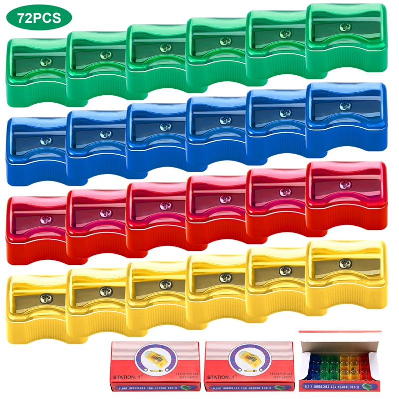 AOWOO 72Pack Pencil Sharpeners in Bulk, Colorful Pocket Sized Mini Handheld Pencil Sharpener for Students, Perfect for Party Favors, Goodie Bags, Classroom Prizes and School Supplies