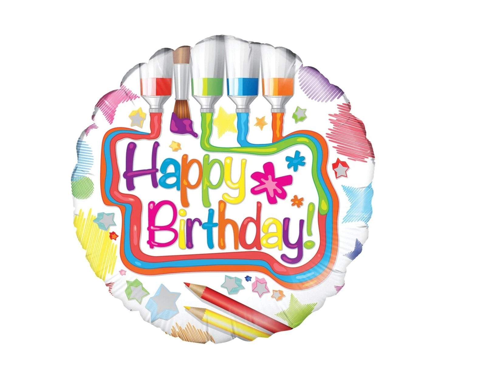 Art 18'' Balloon Birthday Party Decorations Paint Coloring Pencils