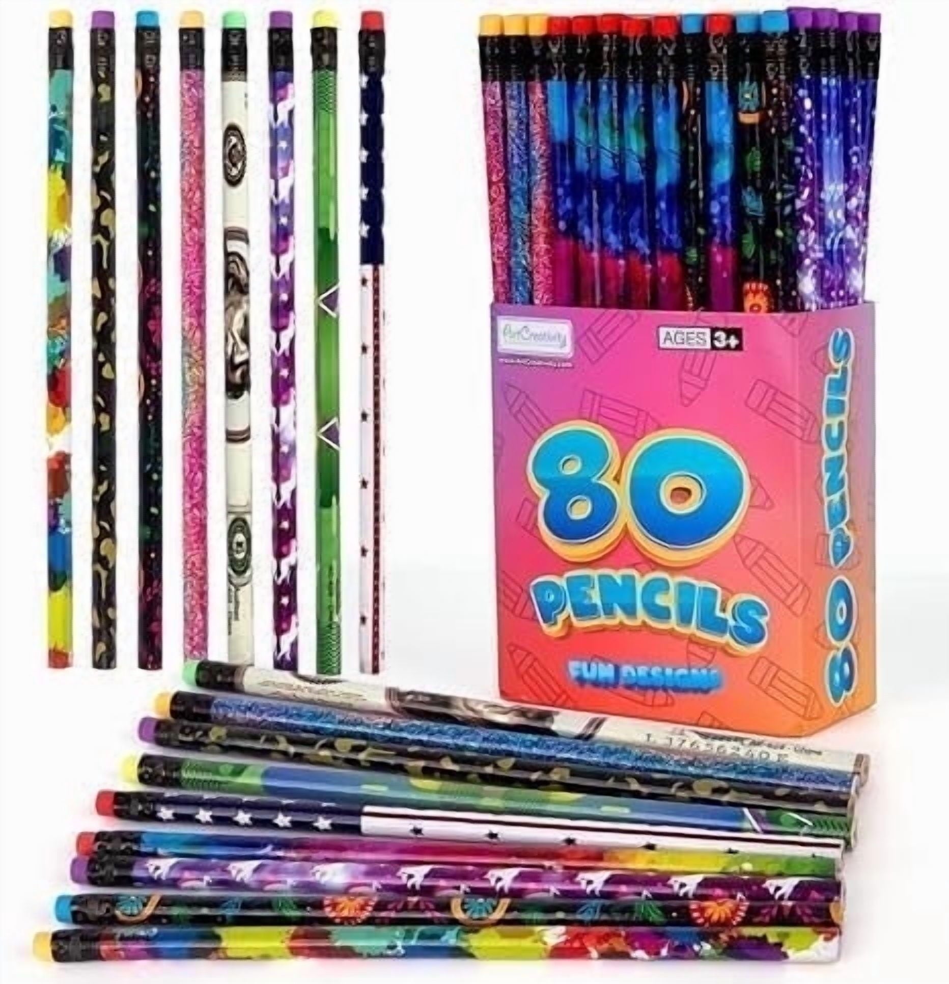ArtCreativity Number 2 Pencils Set, 24 Pack – Fun Design Wooden Pencils for Kids, Party Favors, and Classroom Supplies