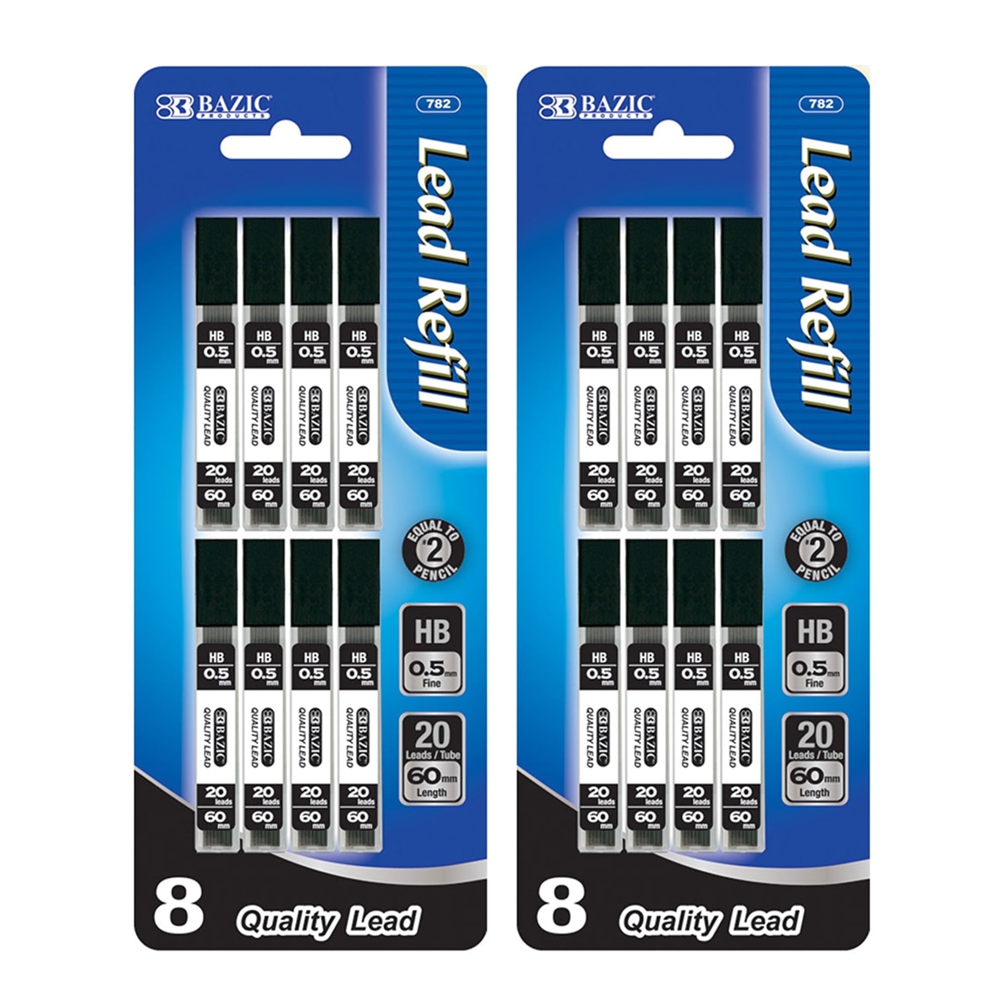 BAZIC Mechanical Pencil Lead Refills HB 0.5mm (160 Count/Pack), 1-Pack