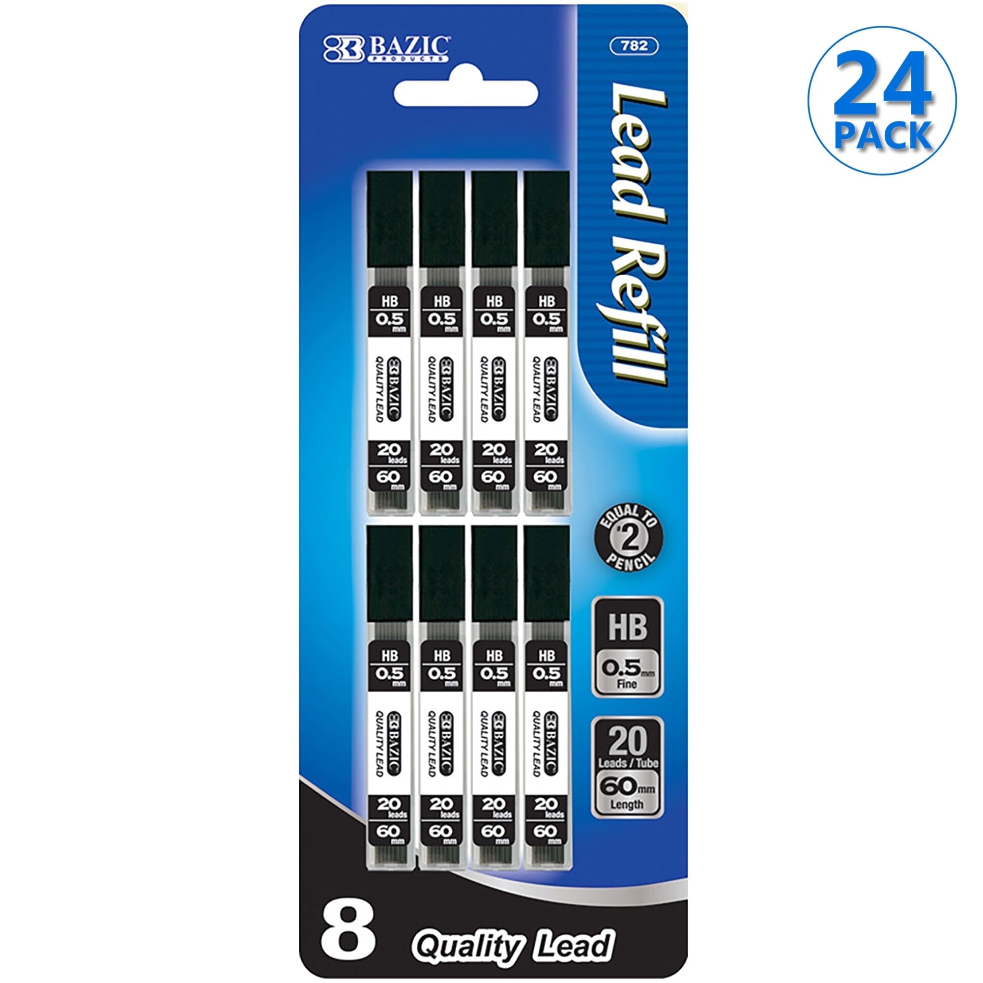 BAZIC Mechanical Pencil Lead Refills HB 0.5mm (160 Count/Pack), 1-Pack