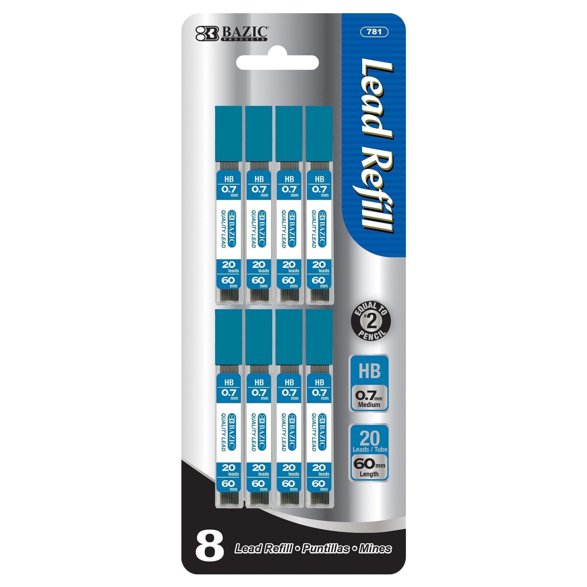 BAZIC Mechanical Pencil Lead Refills HB 0.7mm (160 Count/Pack), Pencil Lead Refill, 1-Pack