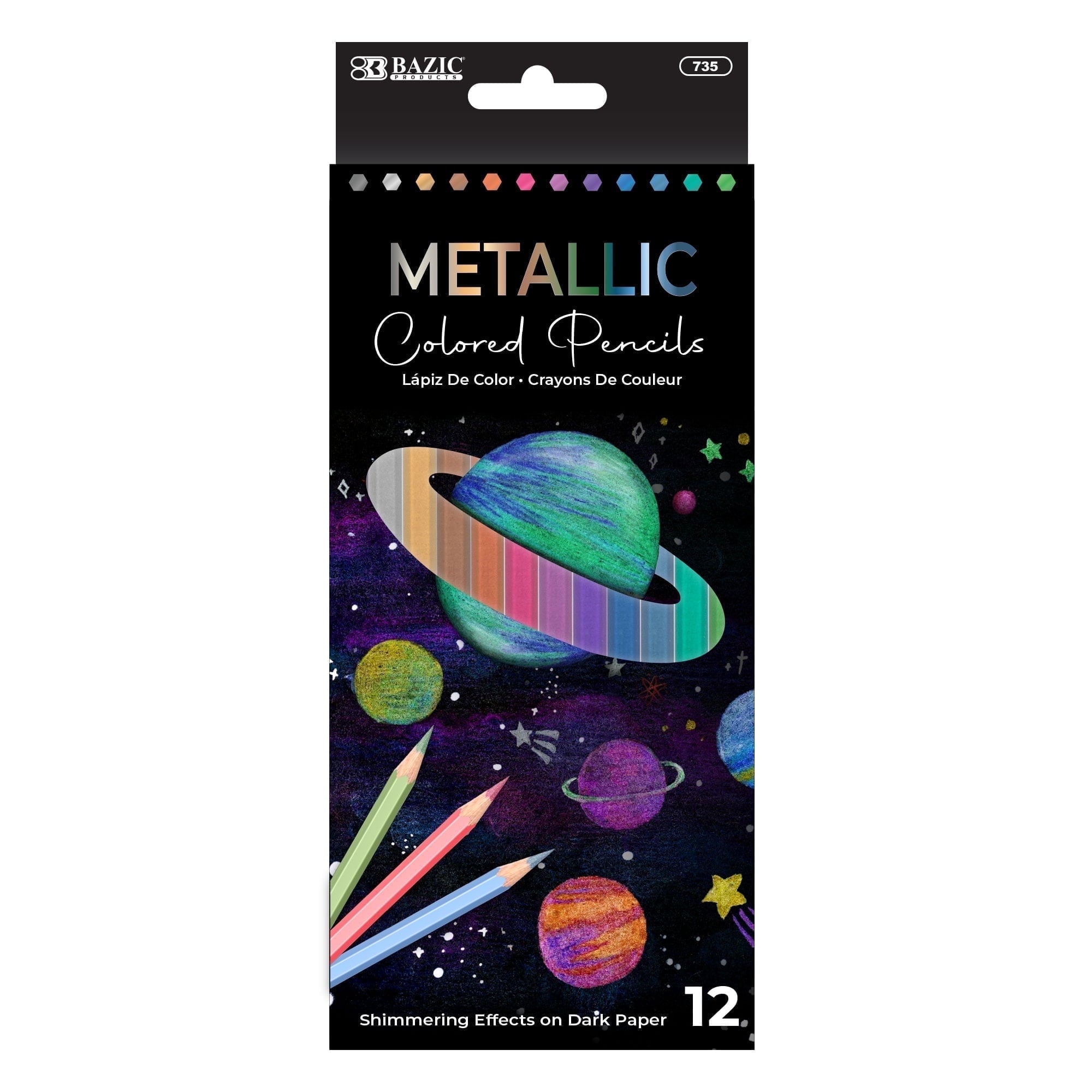 BAZIC Metallic Colored Pencils (12 Count)