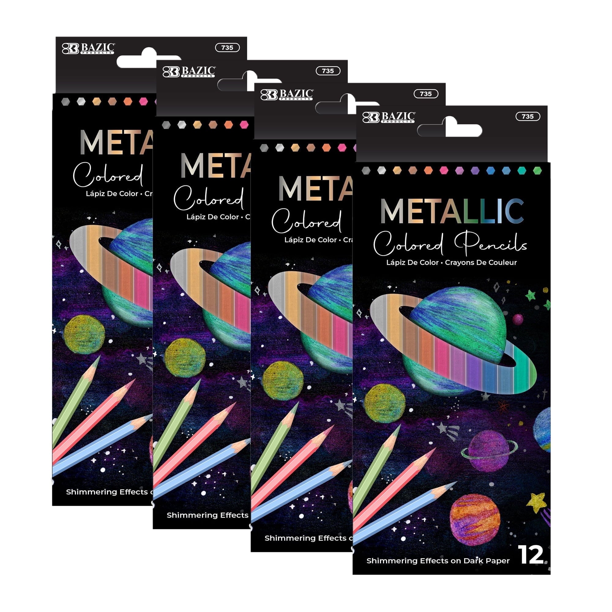 BAZIC Metallic Colored Pencils (12 Count)