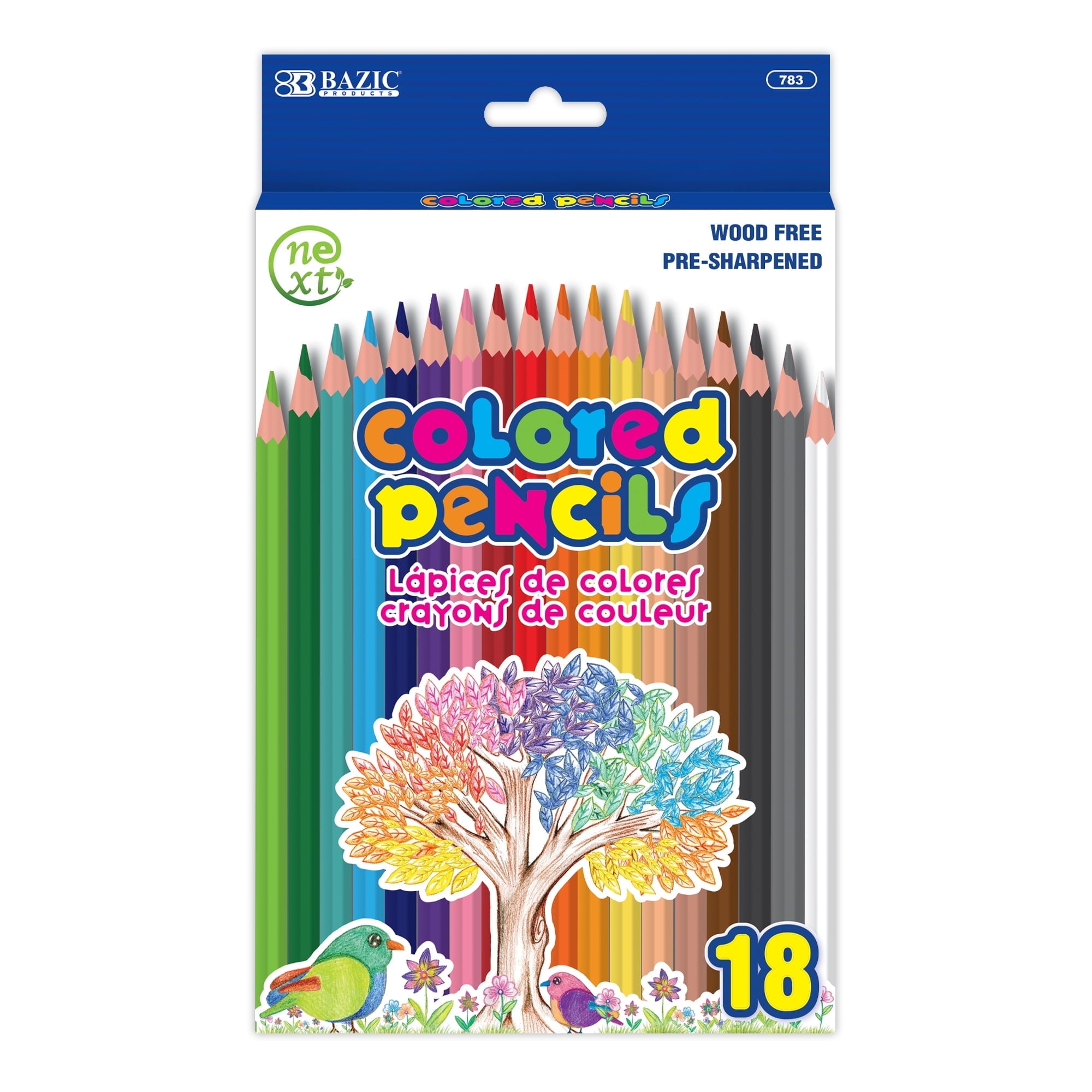 BAZIC 12 Colored Pencils, Set for Art Drawing Sketching, 1-Pack