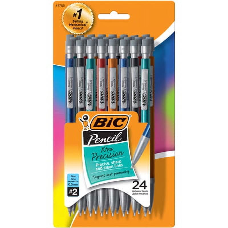 BIC-1PK Xtra-Precision Mechanical Pencil Value Pack, 0.5 Mm, Hb (#2.5), Black Lead, Assorted Barrel Colors,