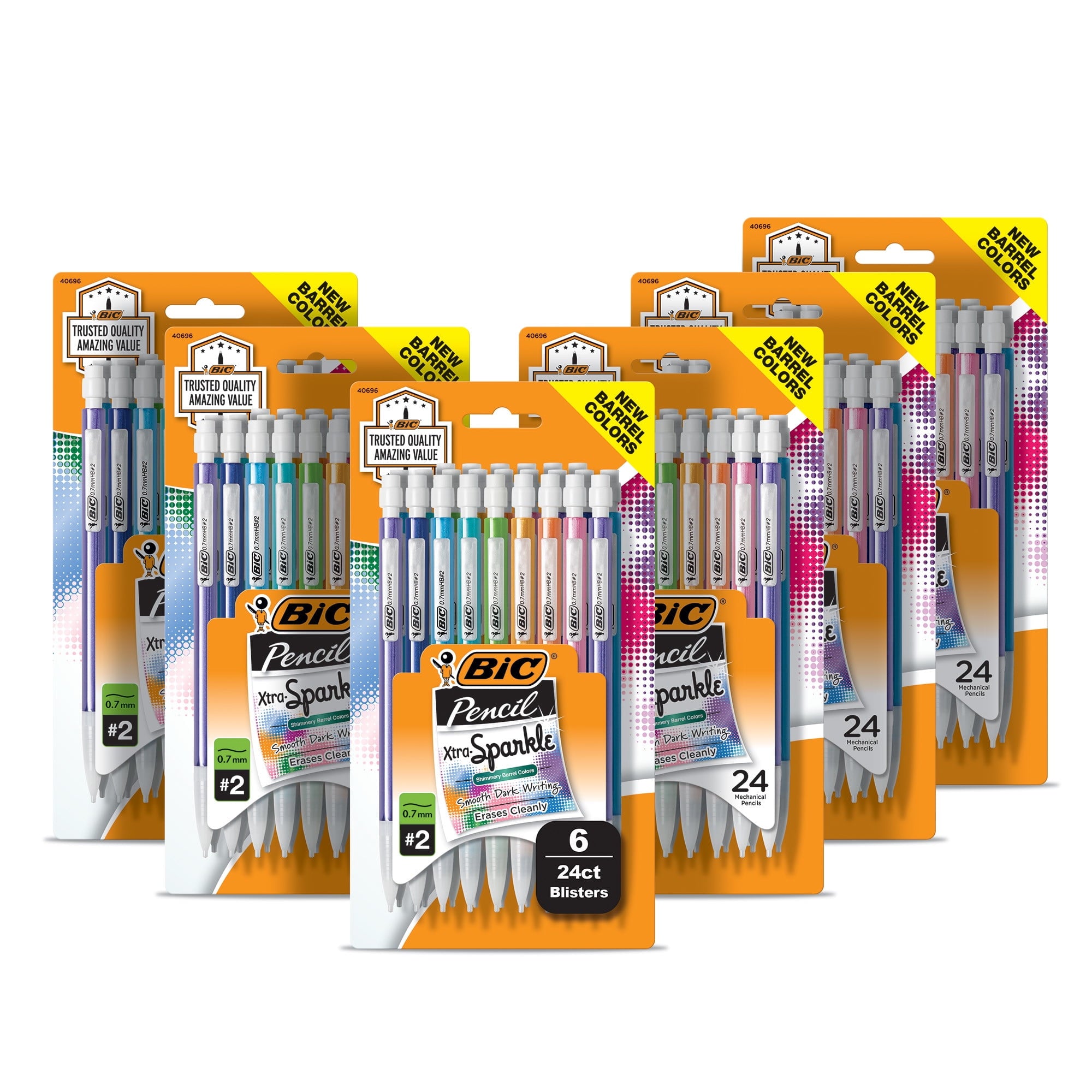 BIC Xtra-Sparkle #2 Mechanical Pencils With Erasers, (0.7mm), 144-Count Pack