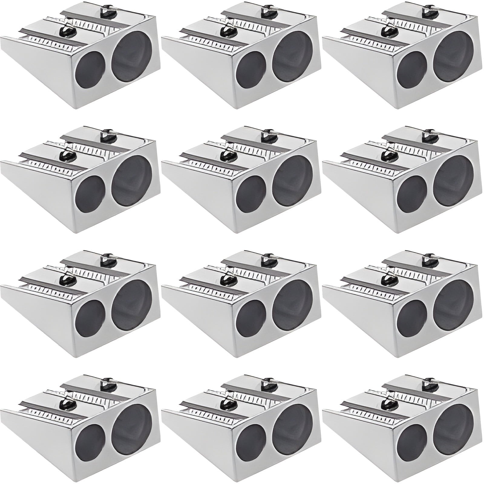 Blukids 12 Pack Mini Manual Pencil Sharpeners with One Hole Portable & Durable Aluminum Penccil Sharpeners for Adults Office Supplies