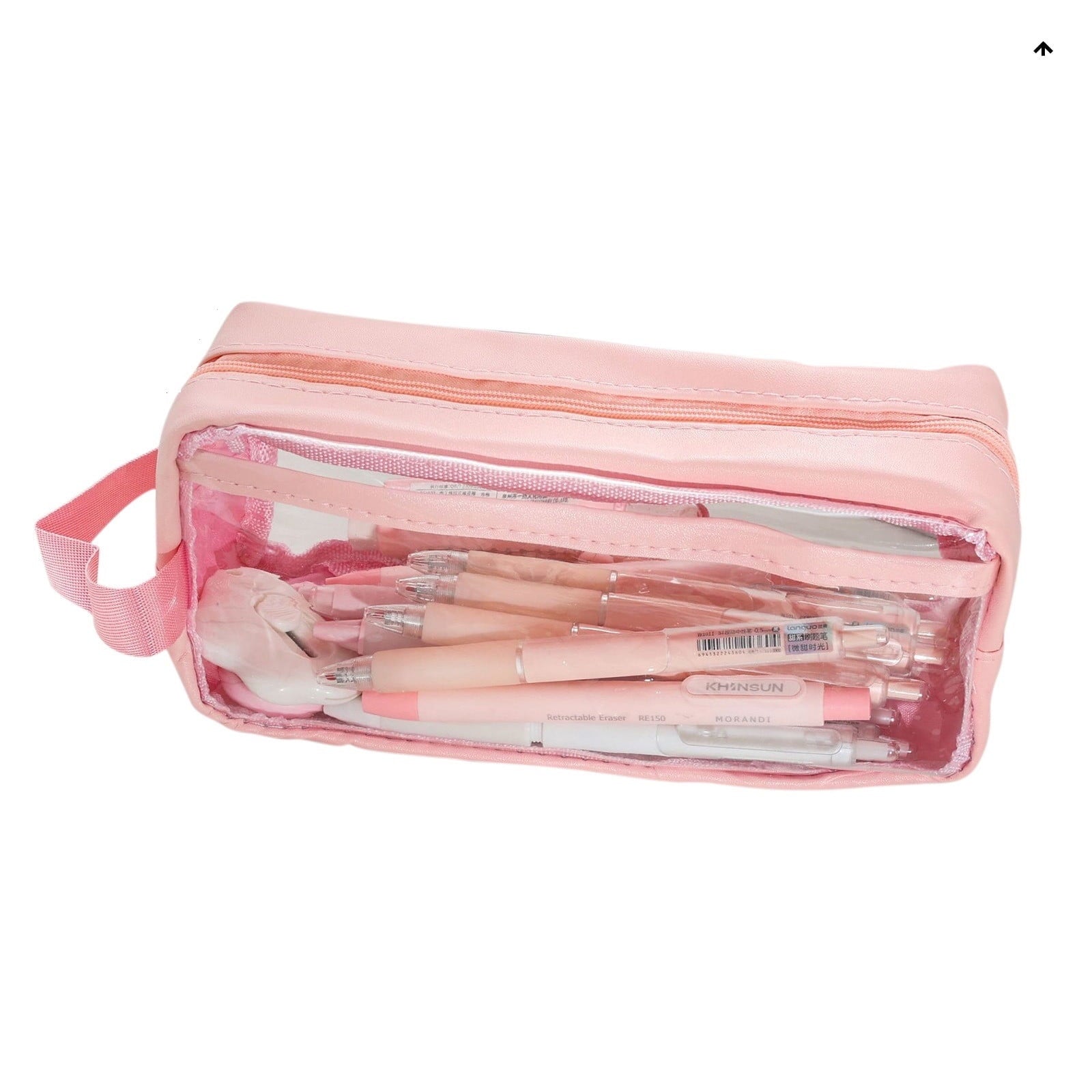 Blukids Pencil Pouch for 3 Ring Binder, Pencil Pouch with Double Pocket, Double Zipper Pencil Pouches,Pencil Bag with Mesh Window Pencil Pouches,Binder Pencil Pouch for Office Products Pen Bag(Red)