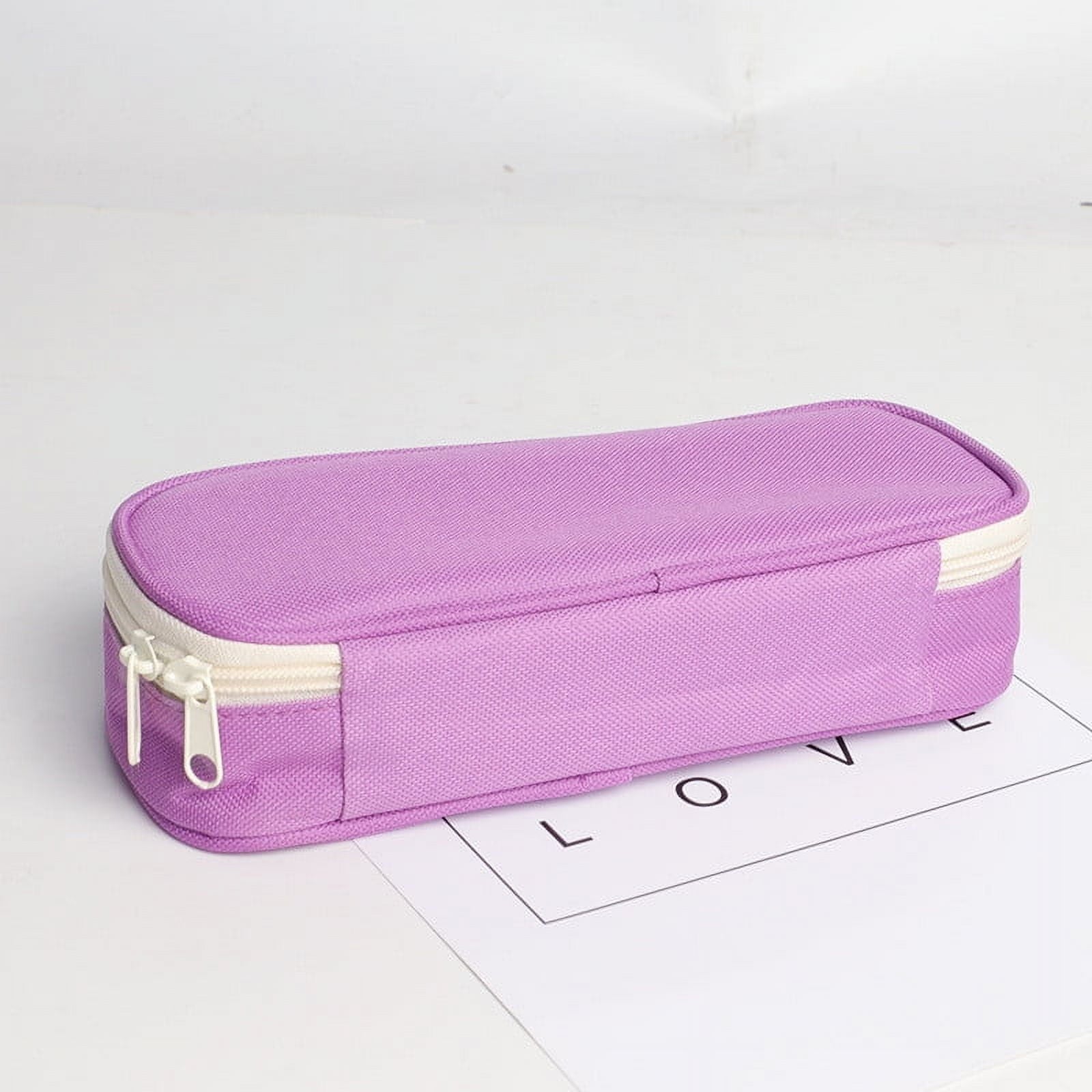 Blukids Pencil Pouch for 3 Ring Binder, Pencil Pouch with Double Pocket, Double Zipper Pencil Pouches,Pencil Bag with Mesh Window Pencil Pouches,Binder Pencil Pouch for Office Products Pen Bag(Red)
