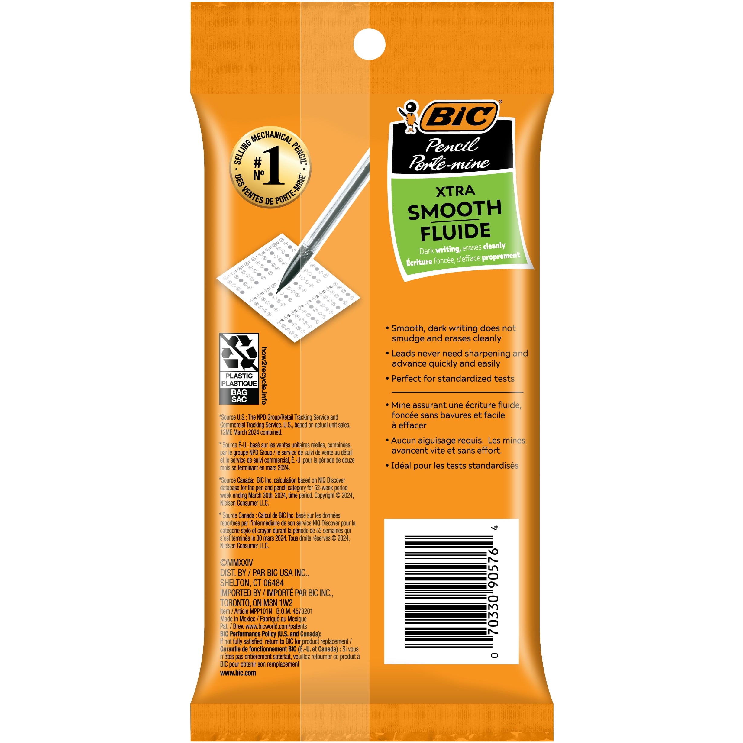 (2 pack) BIC Xtra Smooth Mechanical Pencil, 0.7 mm, 10 Count