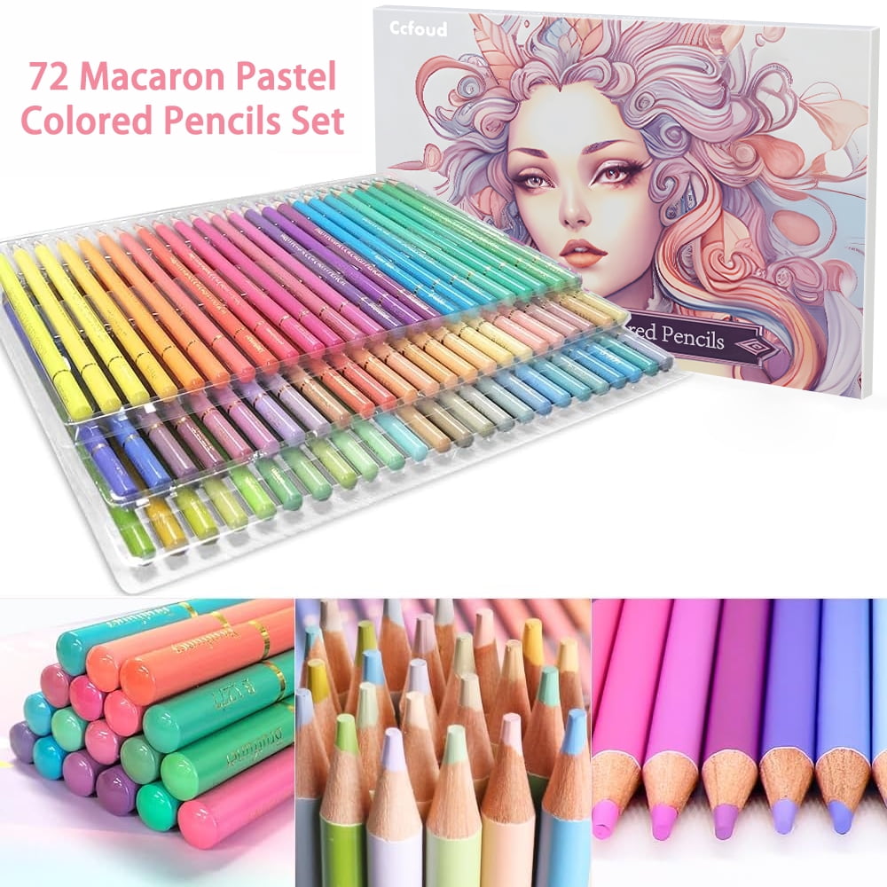 72 Colored Pencil Set, Professional Pastel Coloring Pencils, Art Drawing Pencils for  Adults Coloring Books Kids Beginners Blending Shading Sketching
