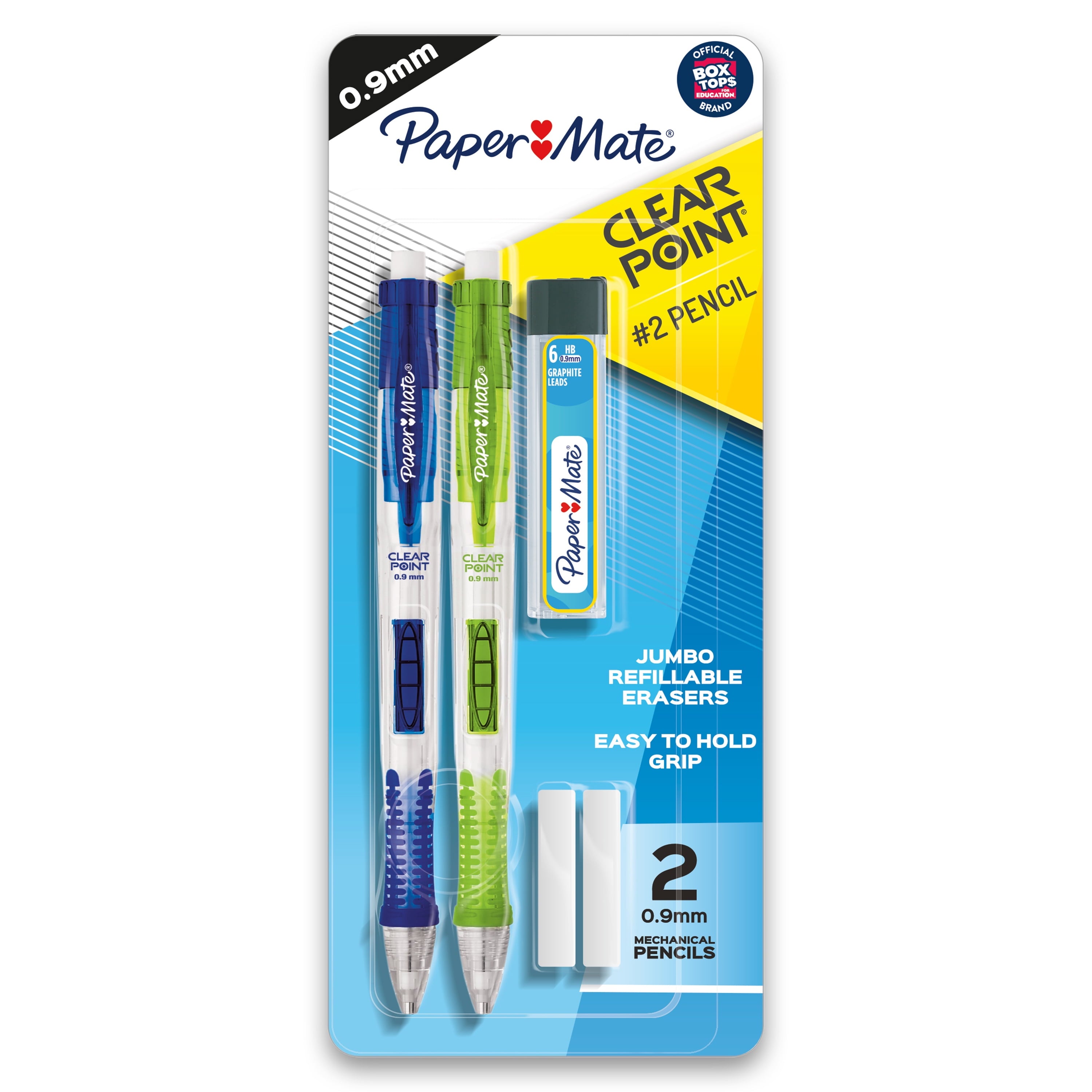 (3 pack) Paper Mate Clearpoint Mechanical Pencils Starter Kit, HB #2 Lead (0.9mm), Assorted Barrels, 2 Count