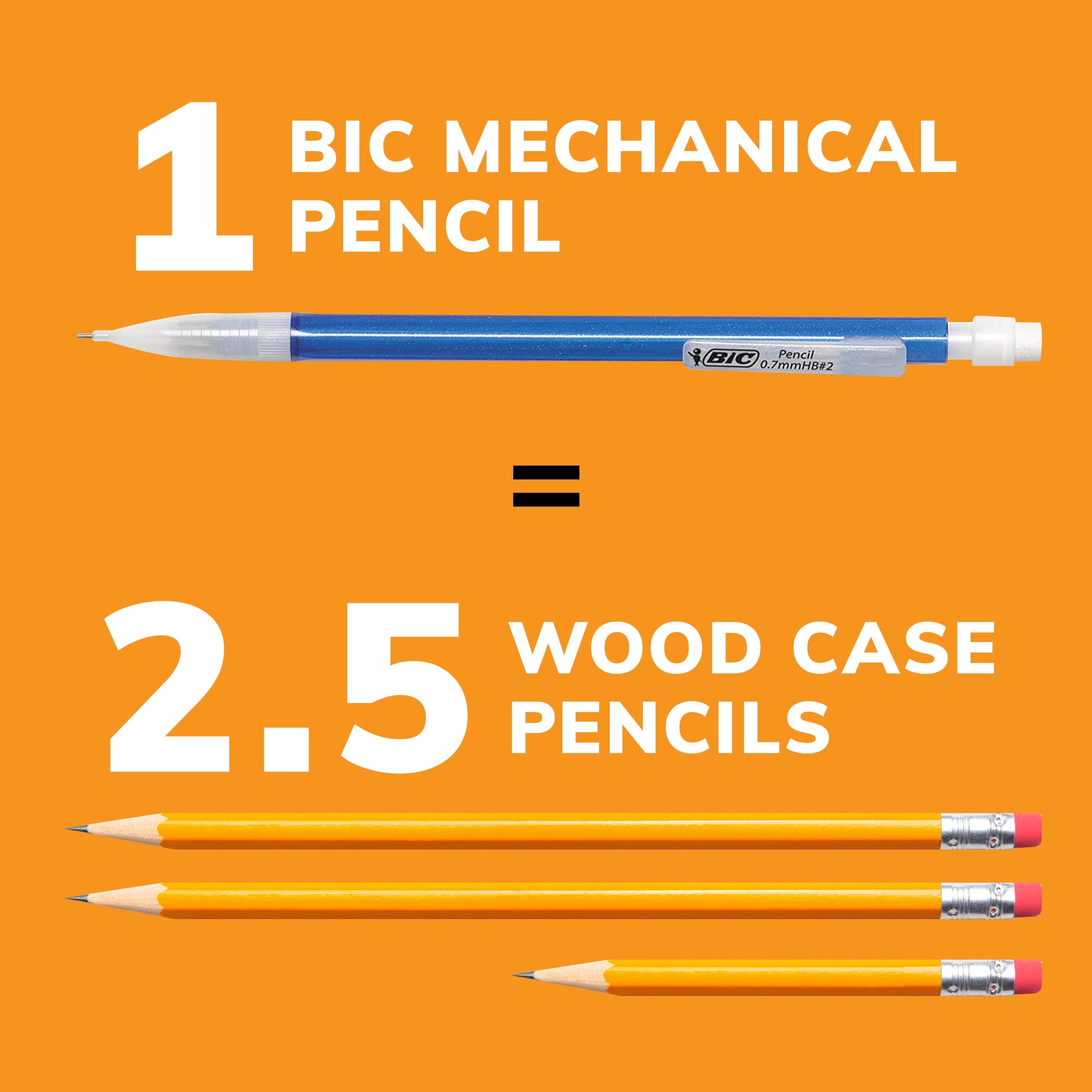 BIC Xtra-Sparkle #2 Mechanical Pencils With Erasers, (0.7mm), 144-Count Pack