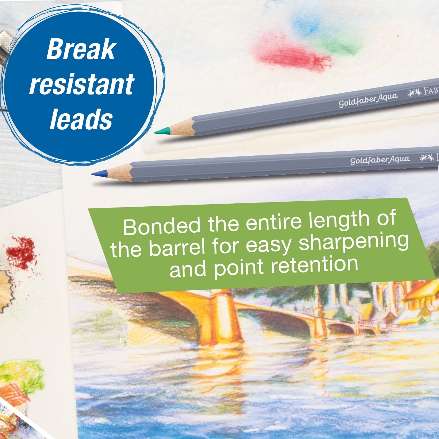 Faber-Castell Goldfaber Aqua Watercolor Pencils – 24 Vibrant Colors