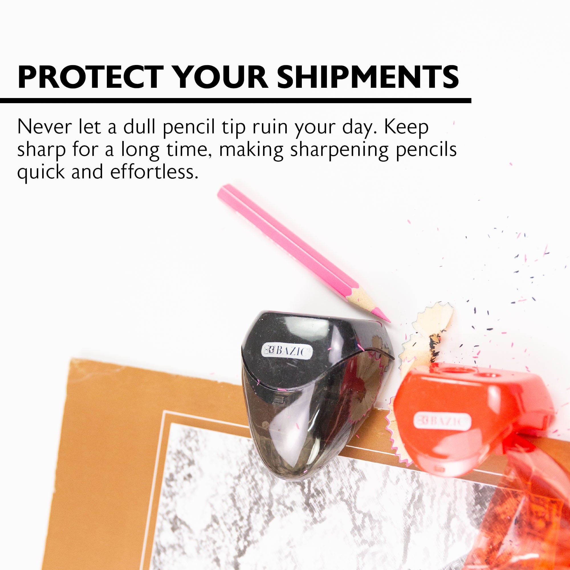 BAZIC Pencil Sharpener Dual Blades w/ Triangle Receptacle, (2/Pack), 3-Pack