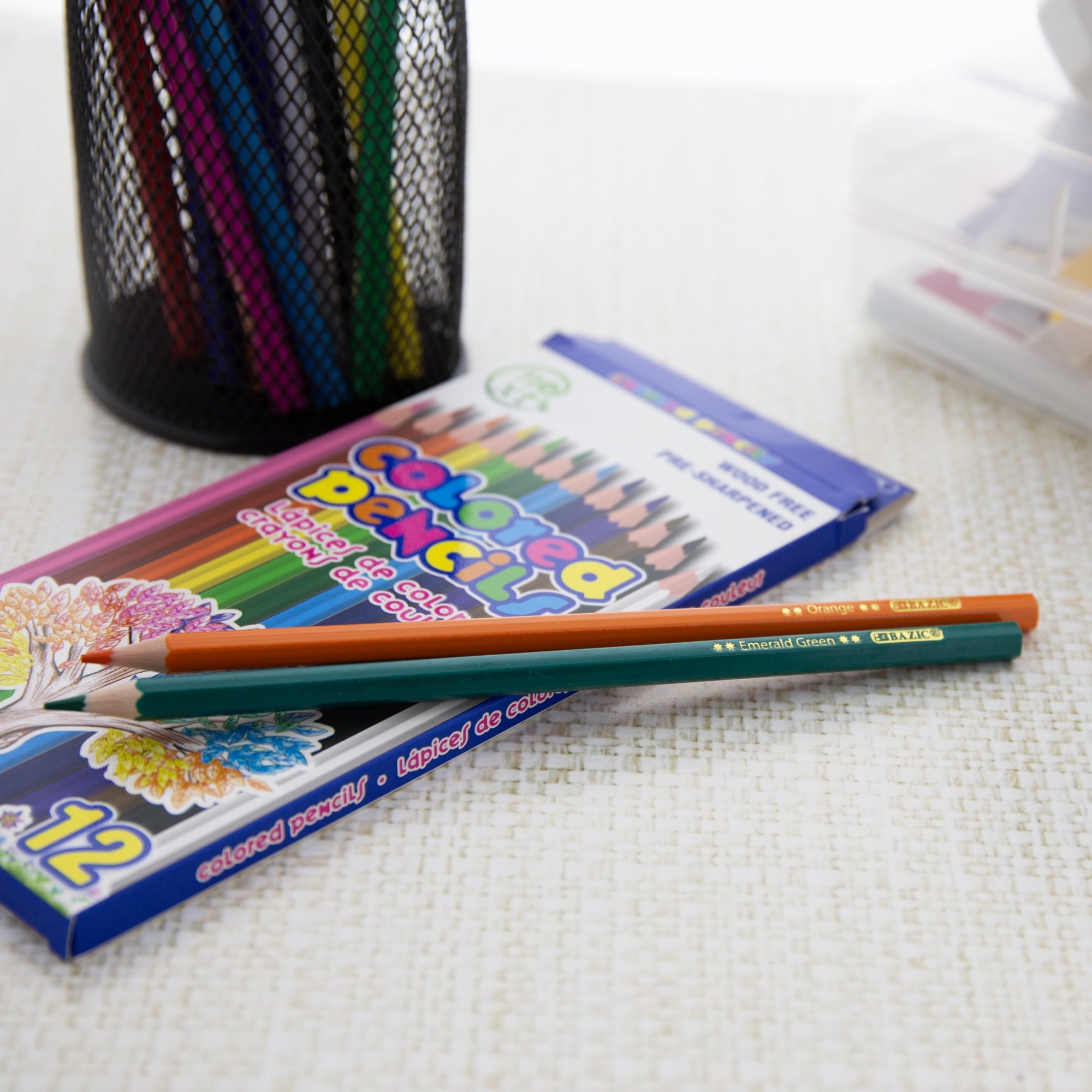 BAZIC 12 Colored Pencils, Set for Art Drawing Sketching, 1-Pack